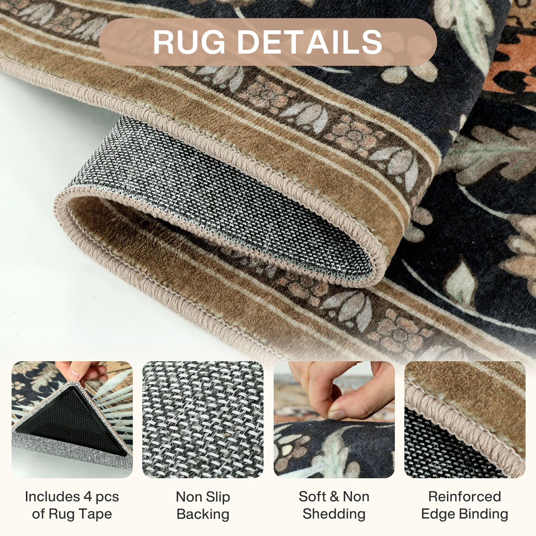 5x7/8x10 Tiger Leopard Print Area Rug, Boho Animal Washable Soft Low Pile Indoor Carpet, Oeko-Tex Certified - Image 19