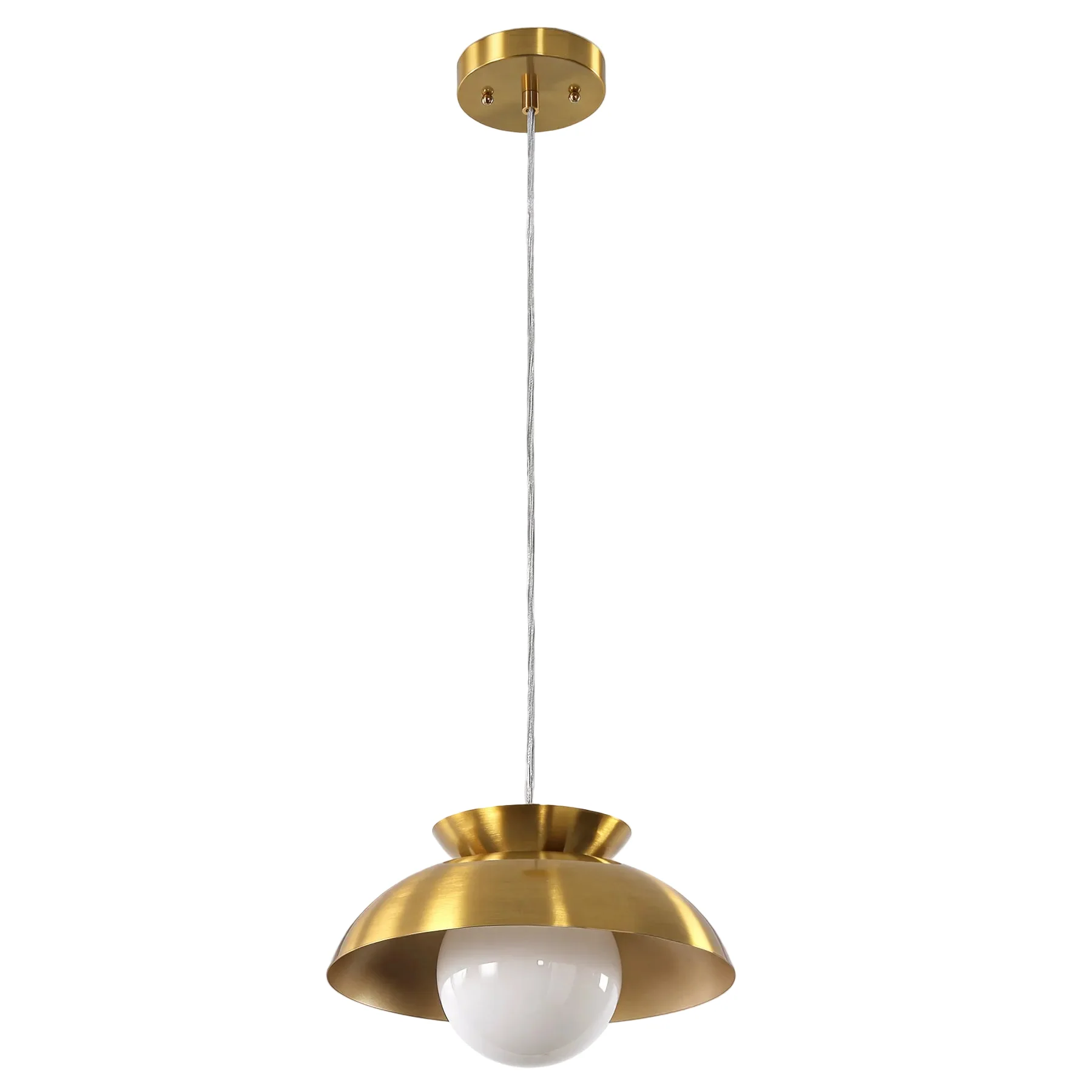 Brass Dome Pendant Light, Gold Island Light Fixtures with Height Adjustable - Image 9