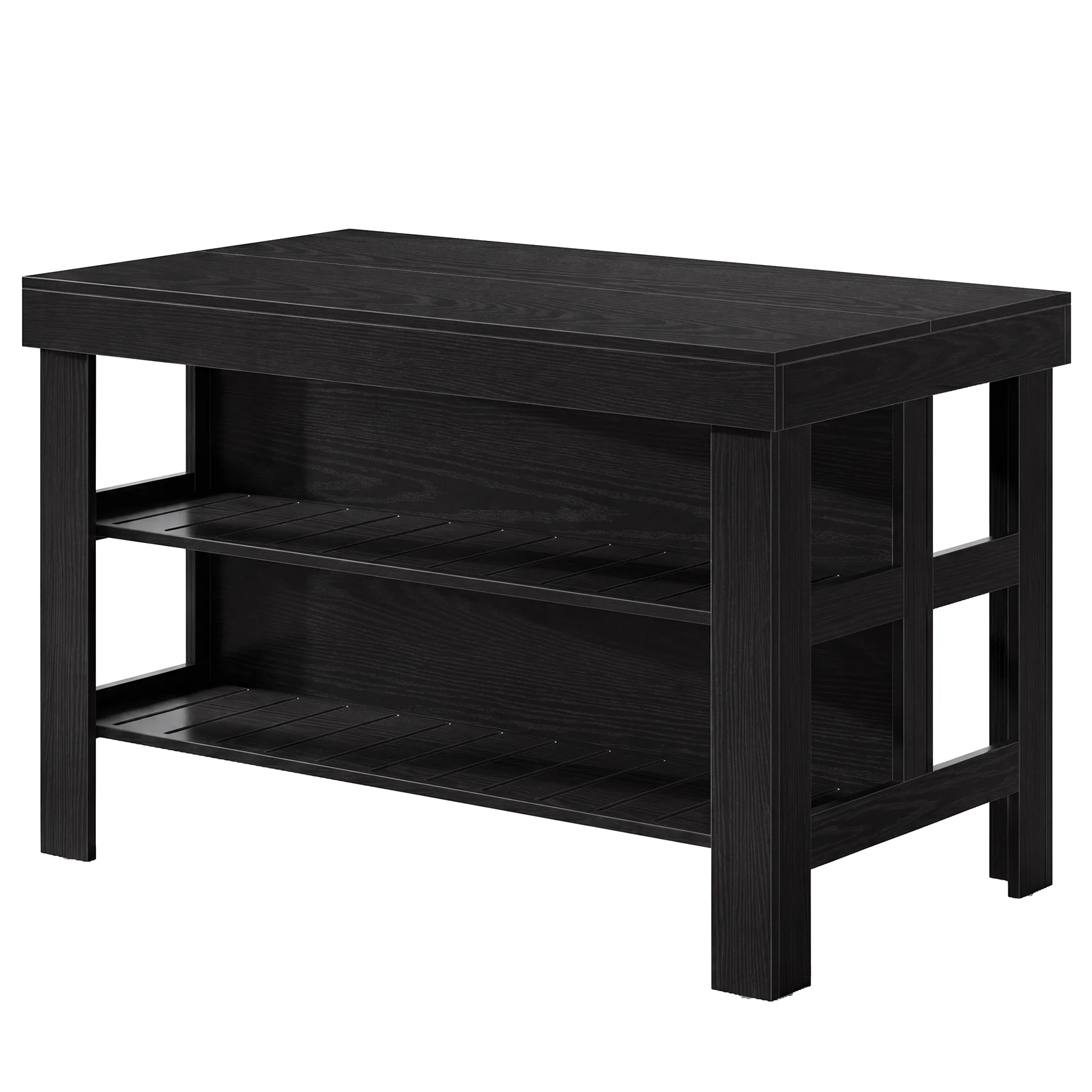 55" Kitchen Island, Breakfast Counter with Seating and Storage Shelves - Image 16