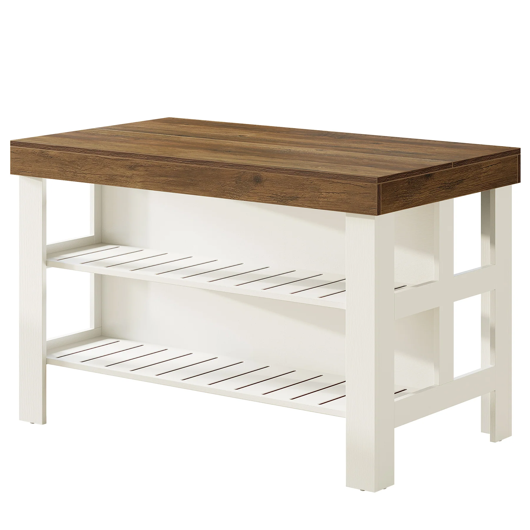 55" Kitchen Island, Breakfast Counter with Seating and Storage Shelves - Image 17