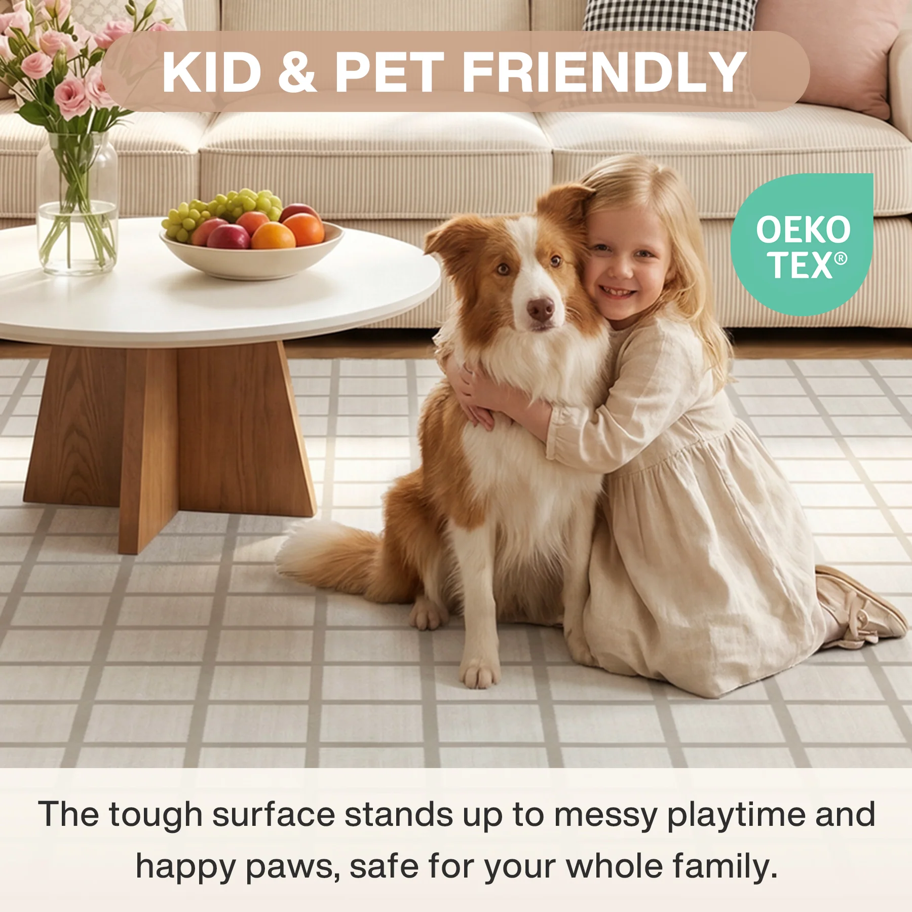 5x7/8x10 Modern Plaid Area Rug, Checkered Washable Rug Soft Non-Slip Ultra Thin Throw Carpet for Living Room, Oeko-Tex Certified - Image 20