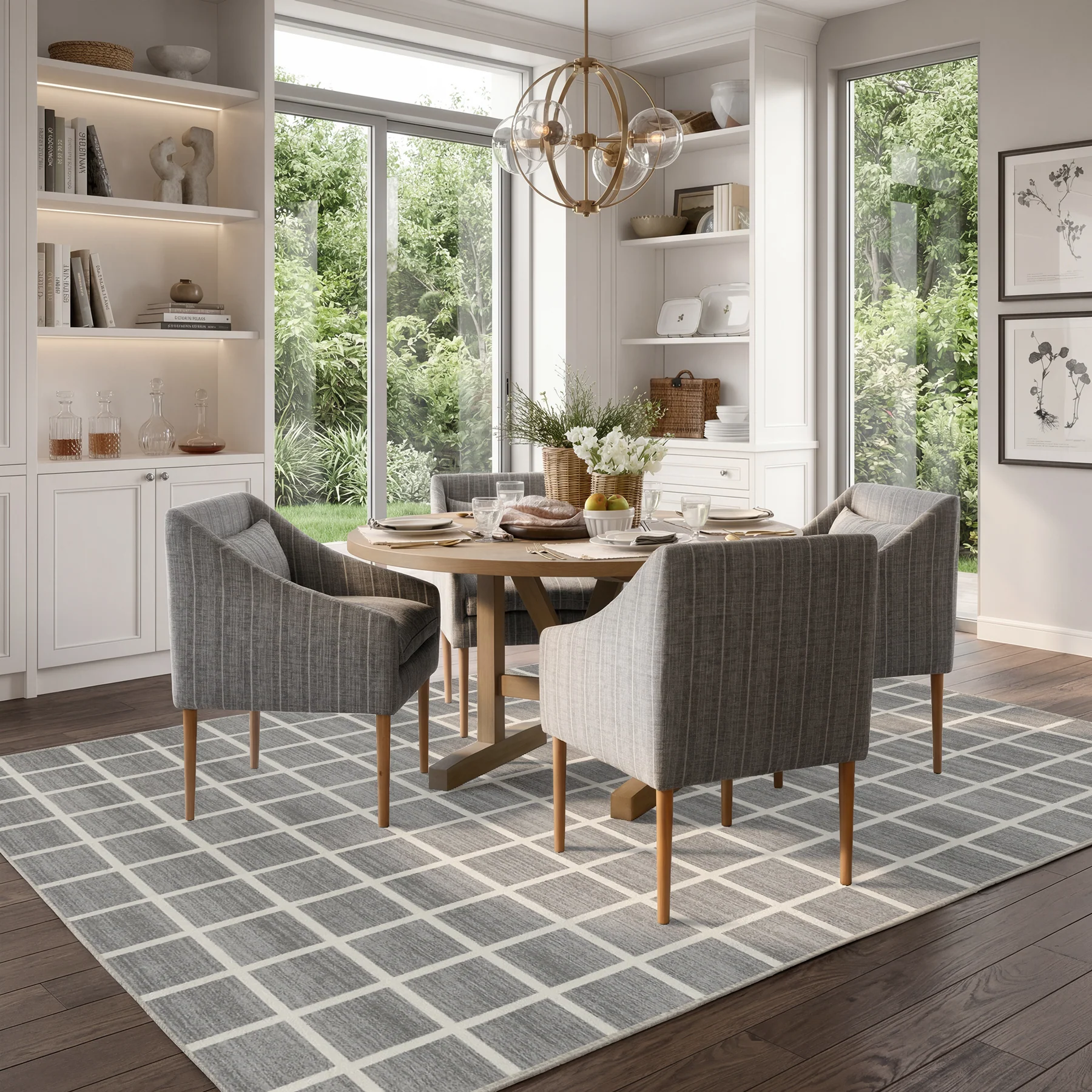 5x7/8x10 Modern Plaid Area Rug, Checkered Washable Rug Soft Non-Slip Ultra Thin Throw Carpet for Living Room, Oeko-Tex Certified - Image 4