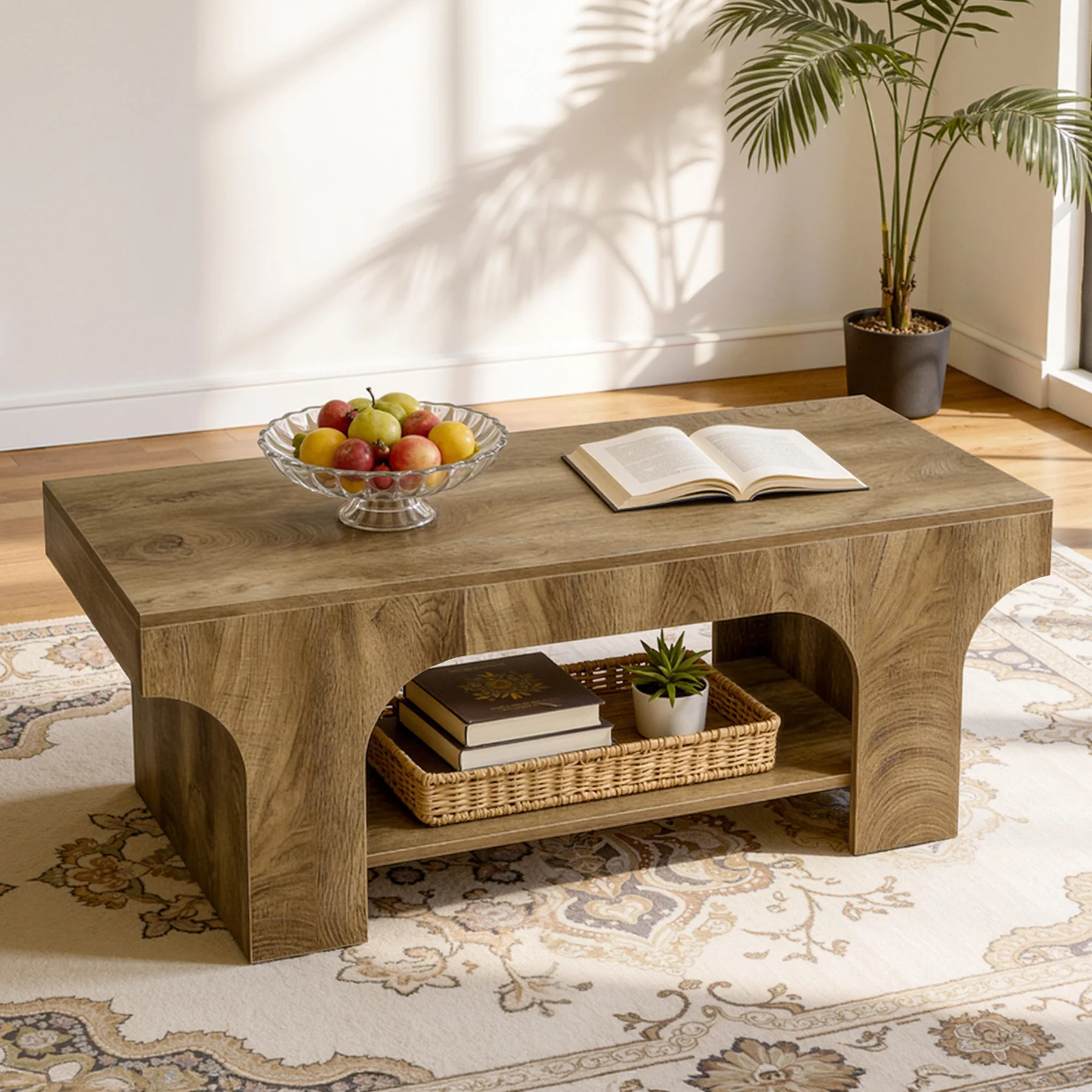 Tribesigns 47.24" Coffee Table, 2-Tier Farmhouse Center Table for Living Room - Image 3
