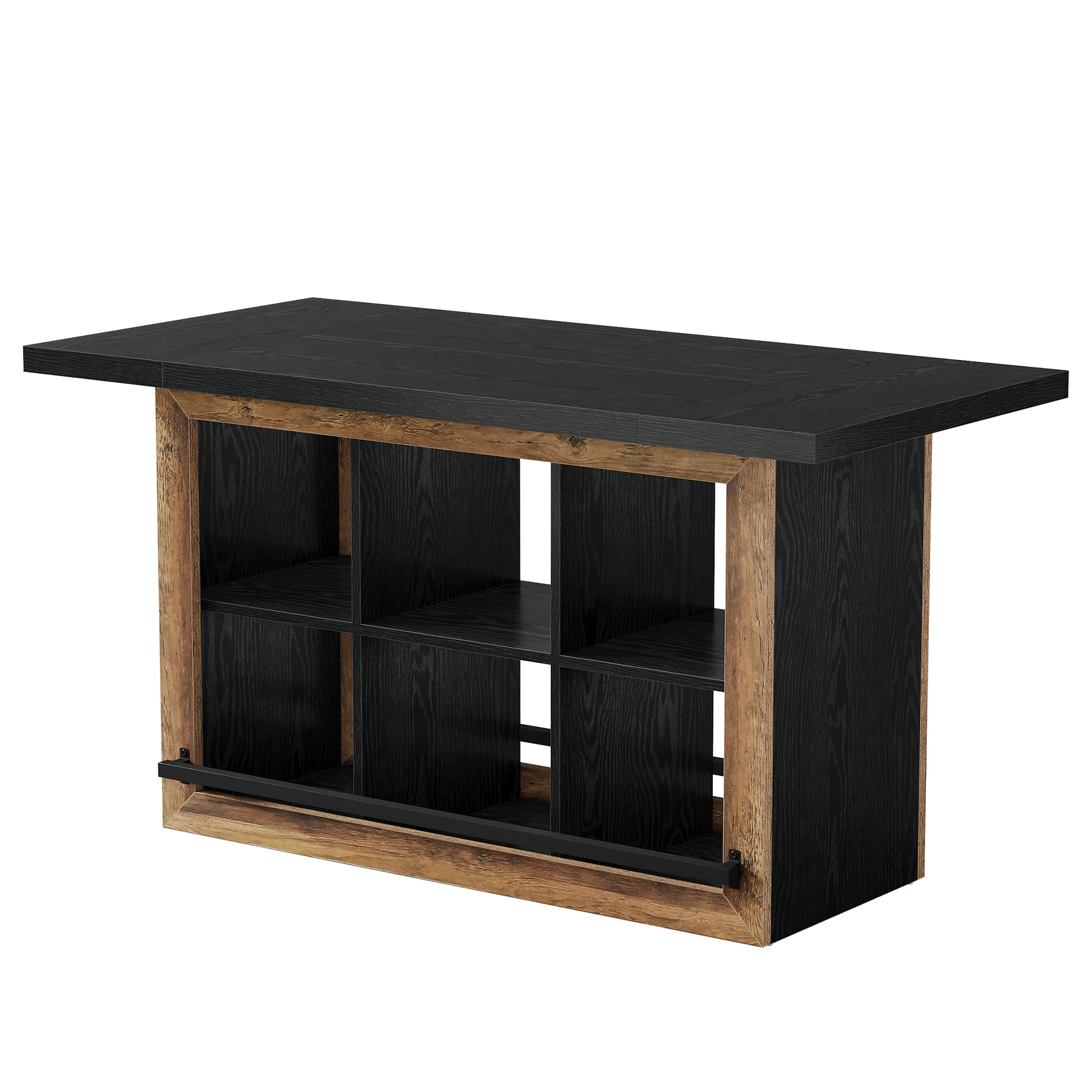Kitchen Island, Counter Height Kitchen Coffee Bar Table with Storage - Image 10
