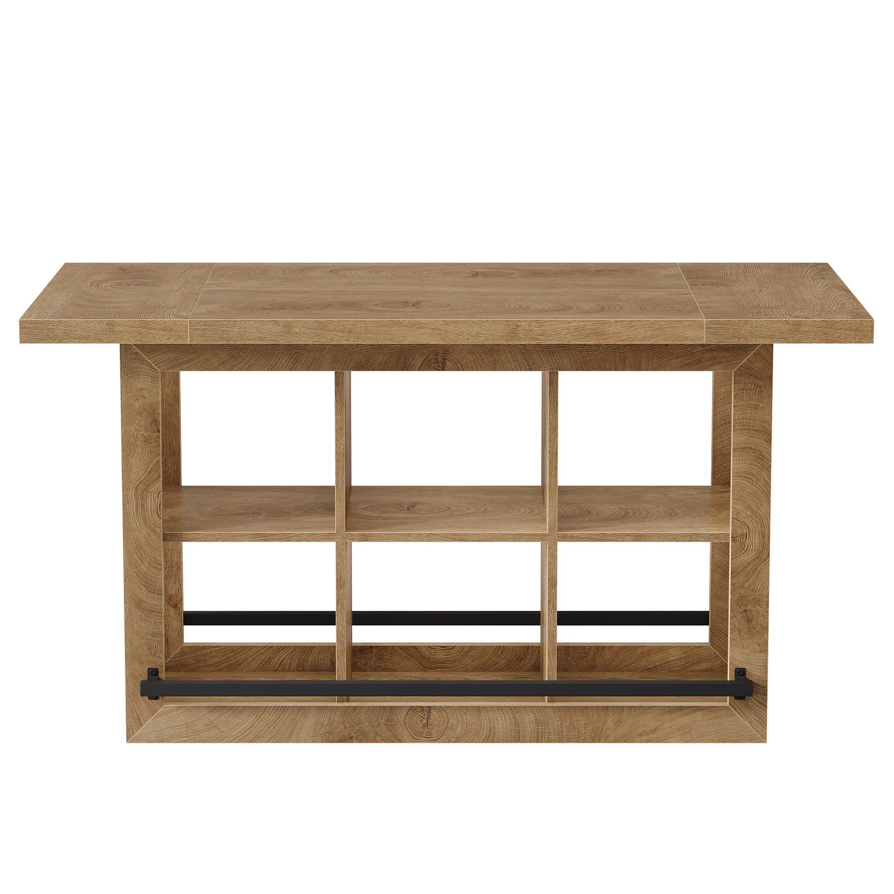 Kitchen Island, Counter Height Kitchen Coffee Bar Table with Storage - Image 9