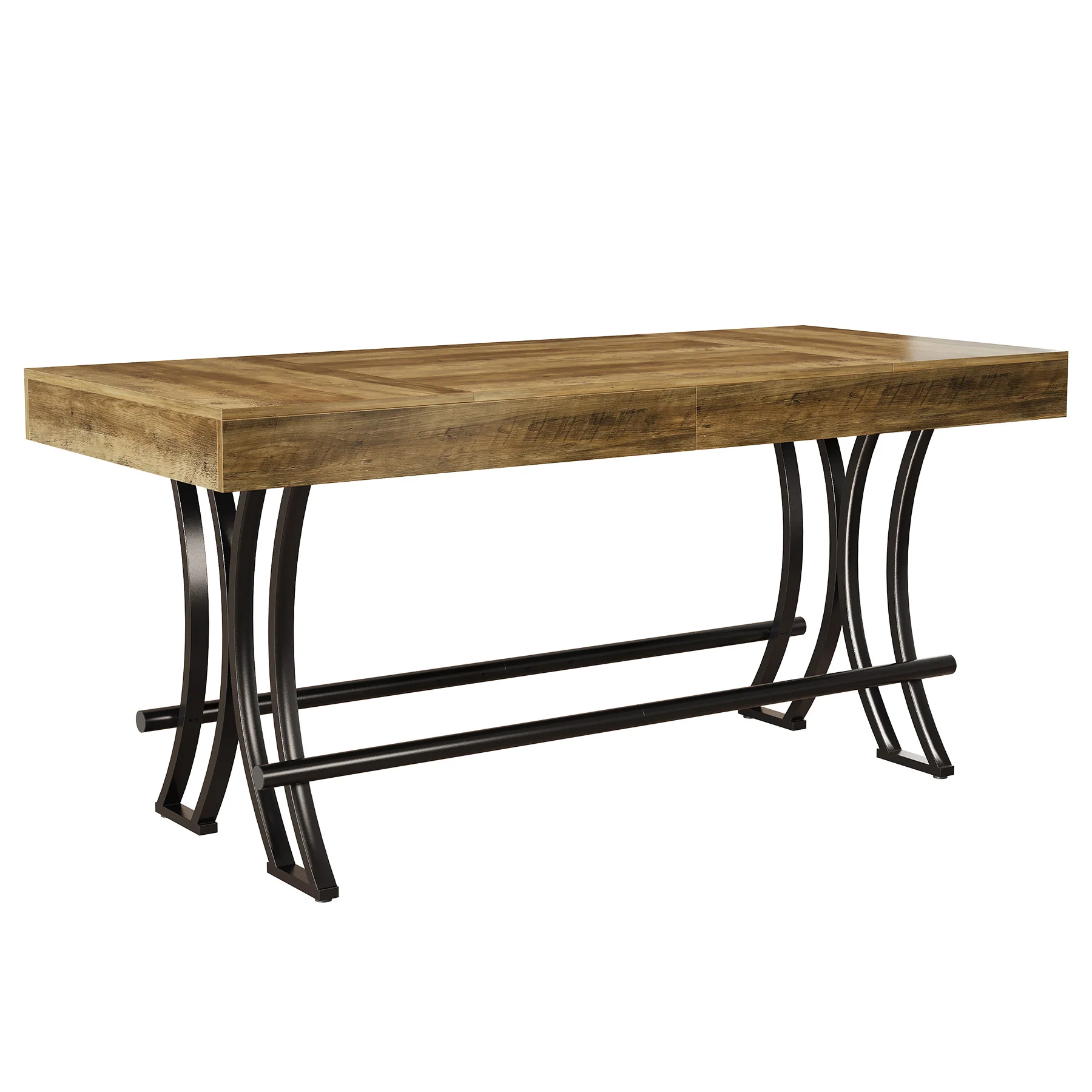 63" Bar Pub Table, Counter Height Kitchen Dining Table with Metal Footrest - Image 10