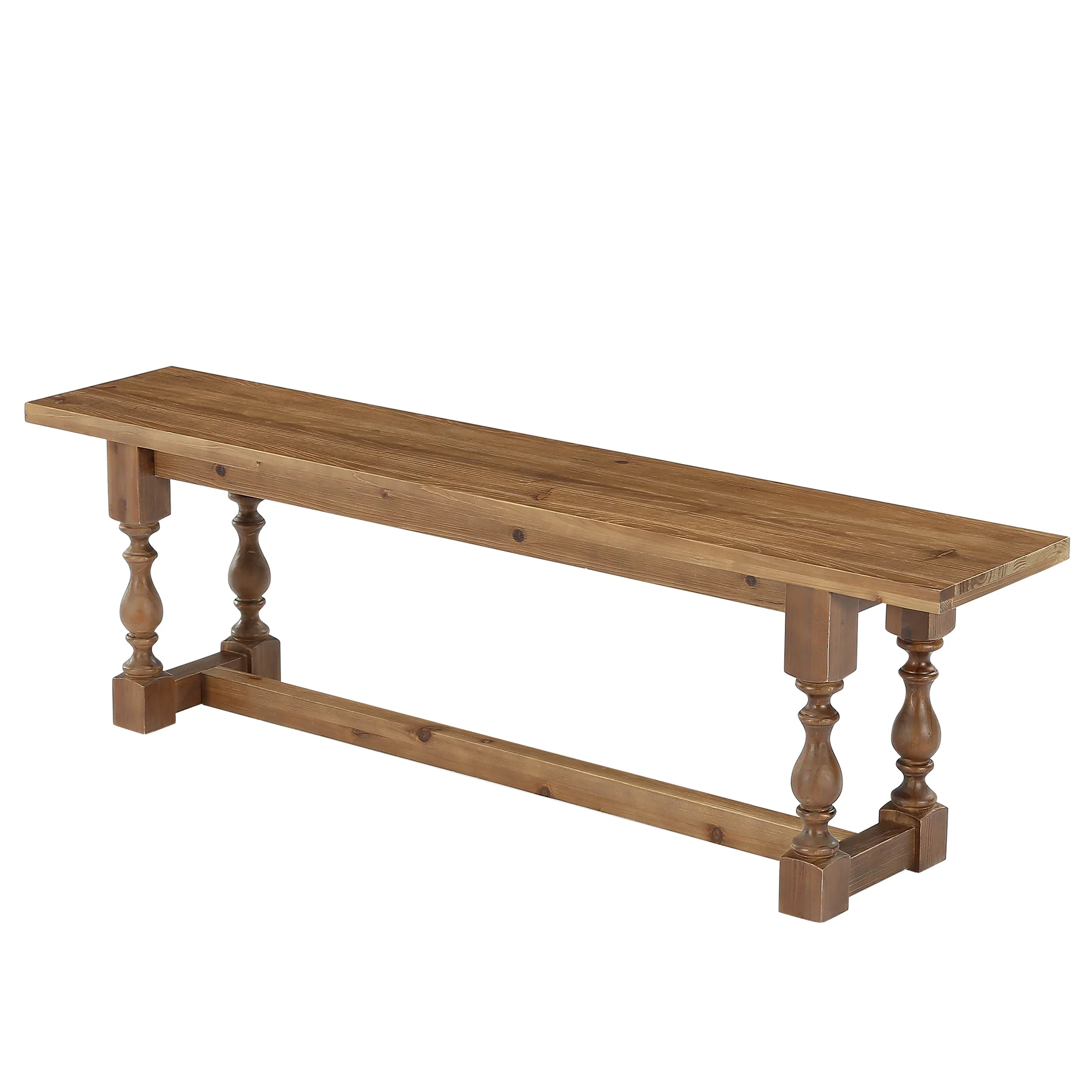 59.1" Solid Wood Entryway Bench with Turned Legs - Image 8