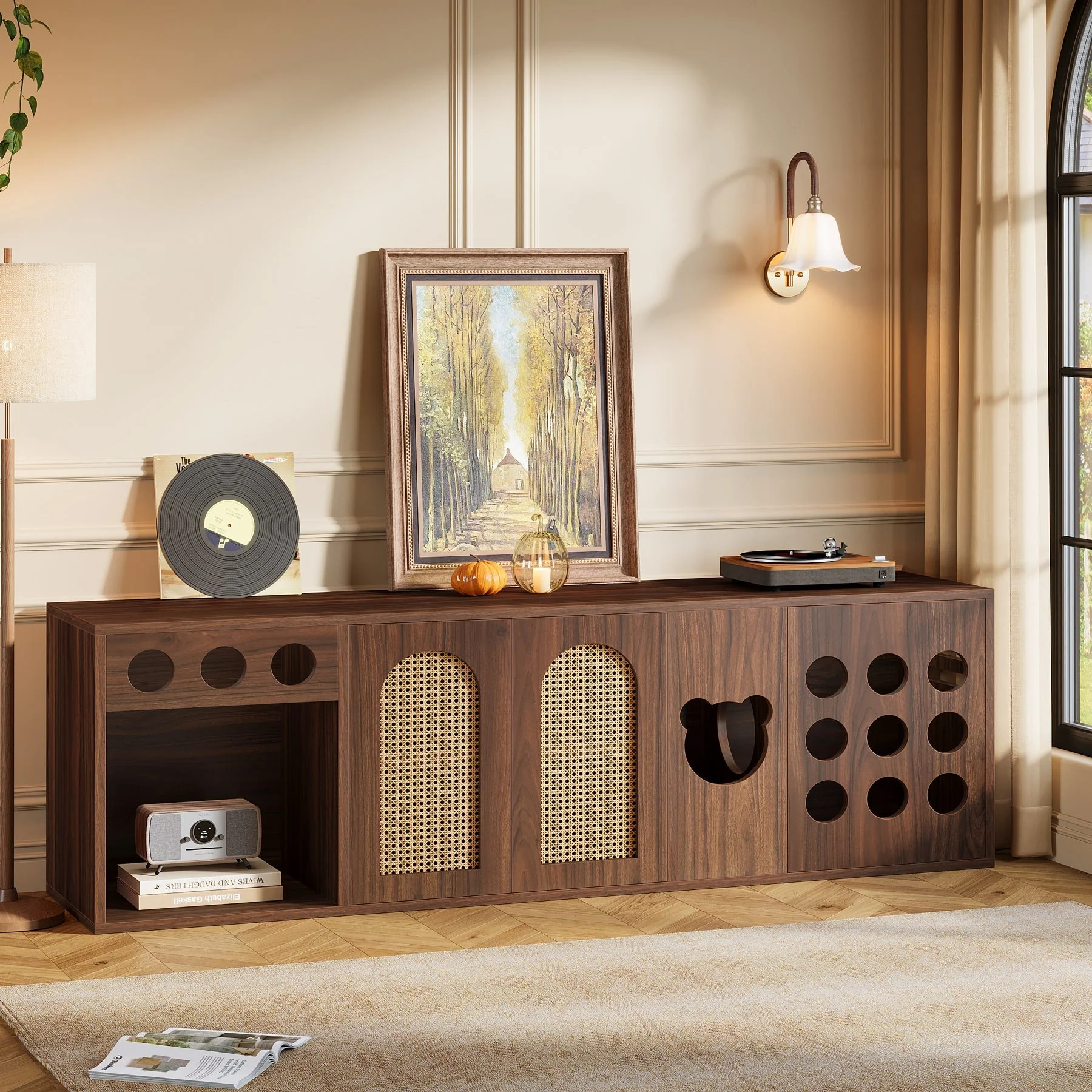 70.9" TV Stand, Extra Large Console Cabinet Entertainment Center - Image 5
