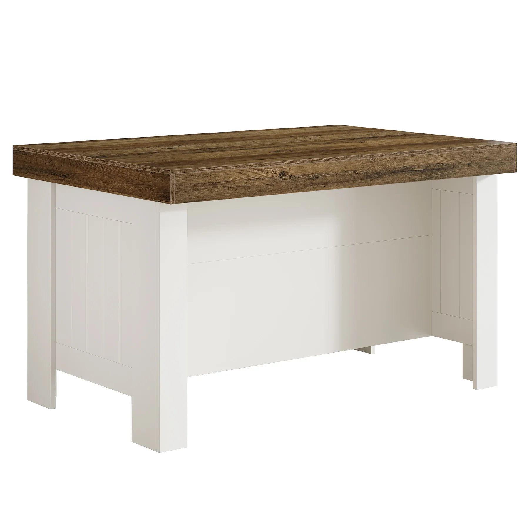 55" Kitchen Island Table, Farmhouse Counter Height Bar Table with Storage Shelves - Image 10