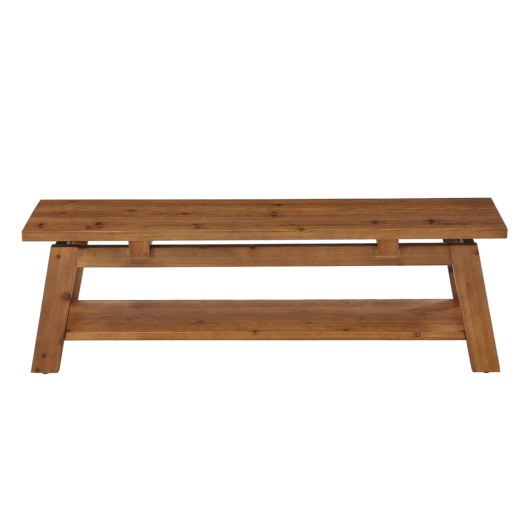 55" Solid Wood Entryway Bench, Farmhouse End of Bed Bench with Shoe Storage - Image 9