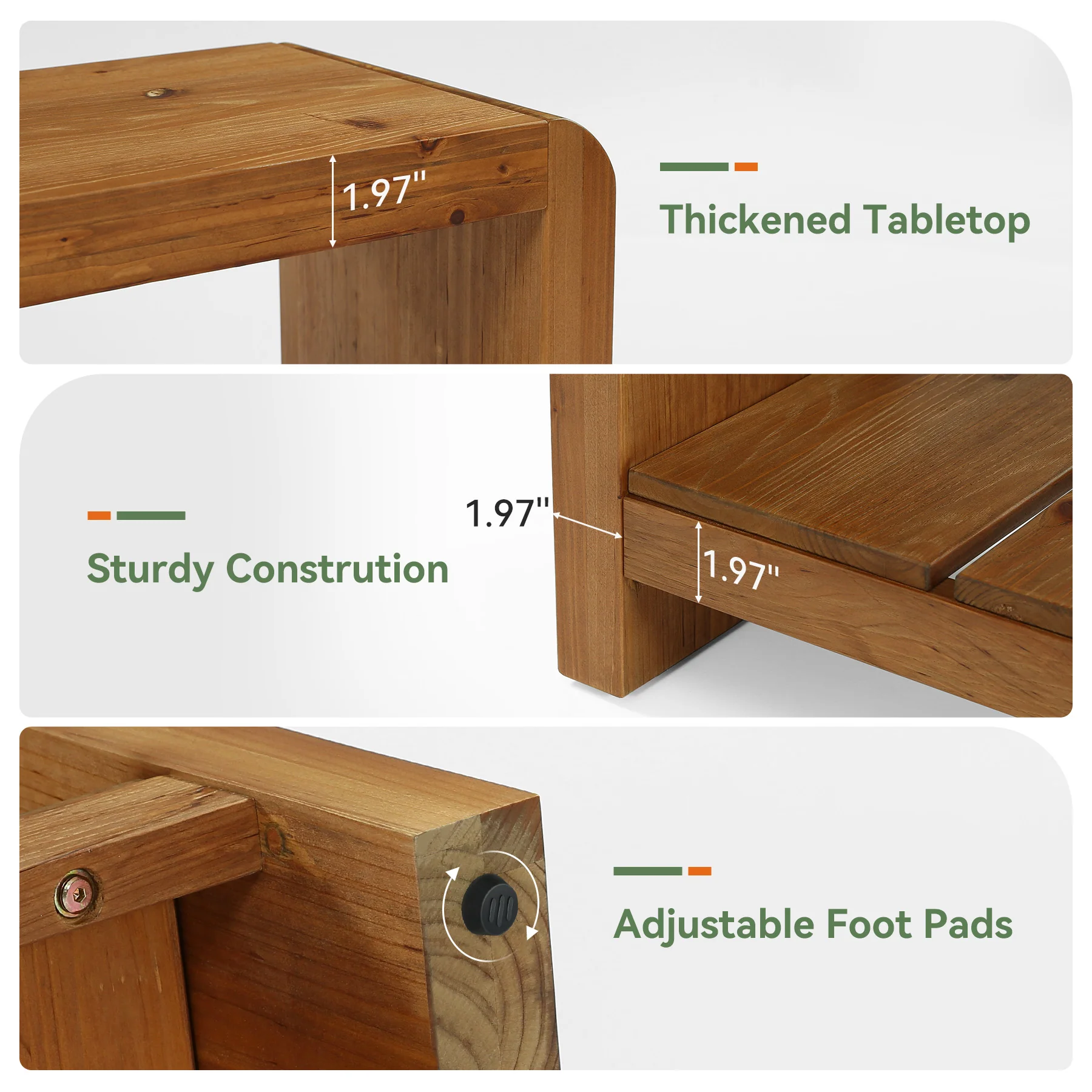 59" Solid Wood Entryway Bench, Farmhouse End of Bed Seating Shoe Bench with Storage - Image 9