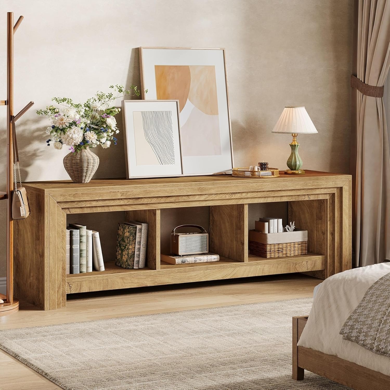 63" TV Stand, Farmhouse Entertainment Center Media Console for TVs Up to 75 Inches - Image 5