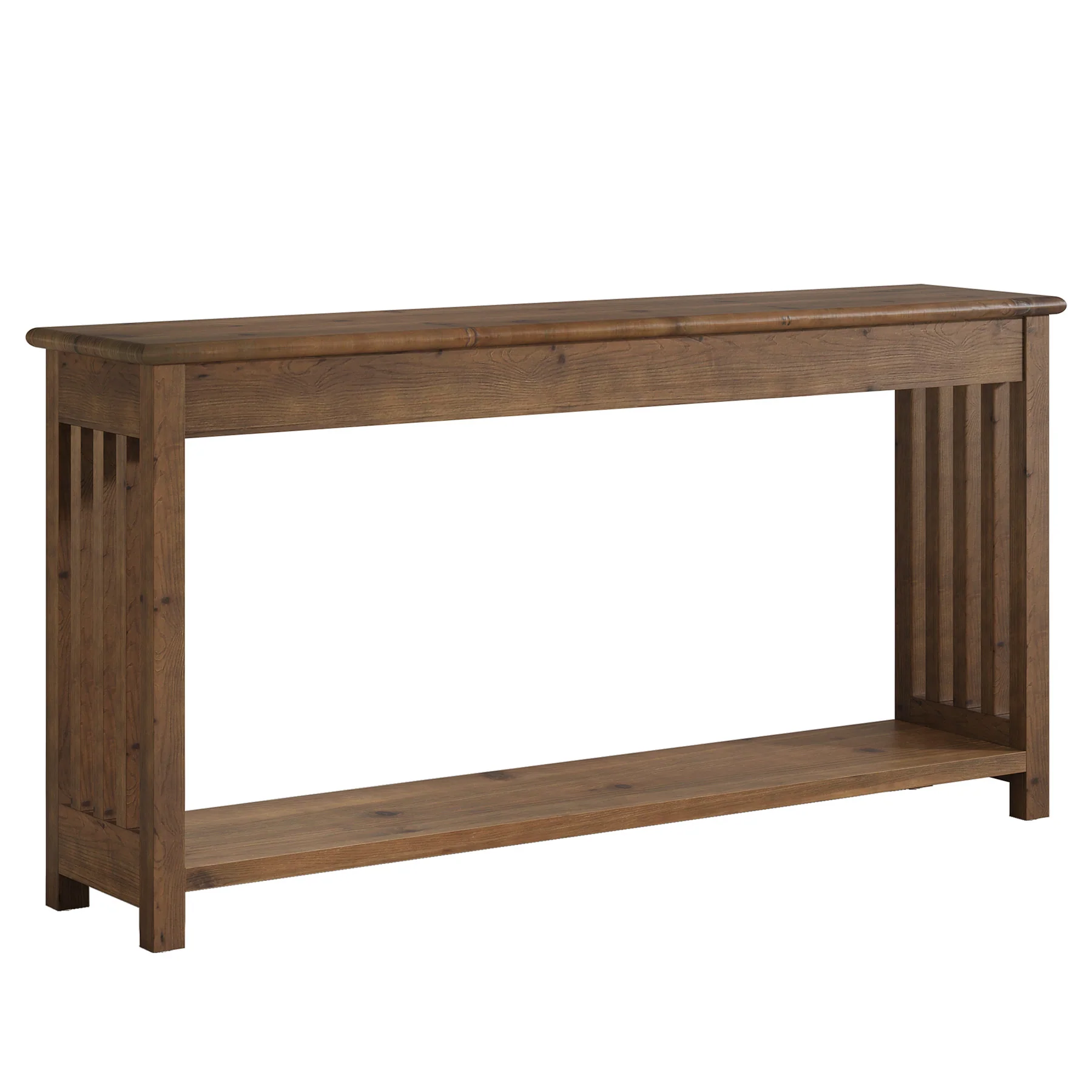 63" Console Table, Farmhouse Wood Entryway Sofa Table with 2-Tier Storage - Image 9