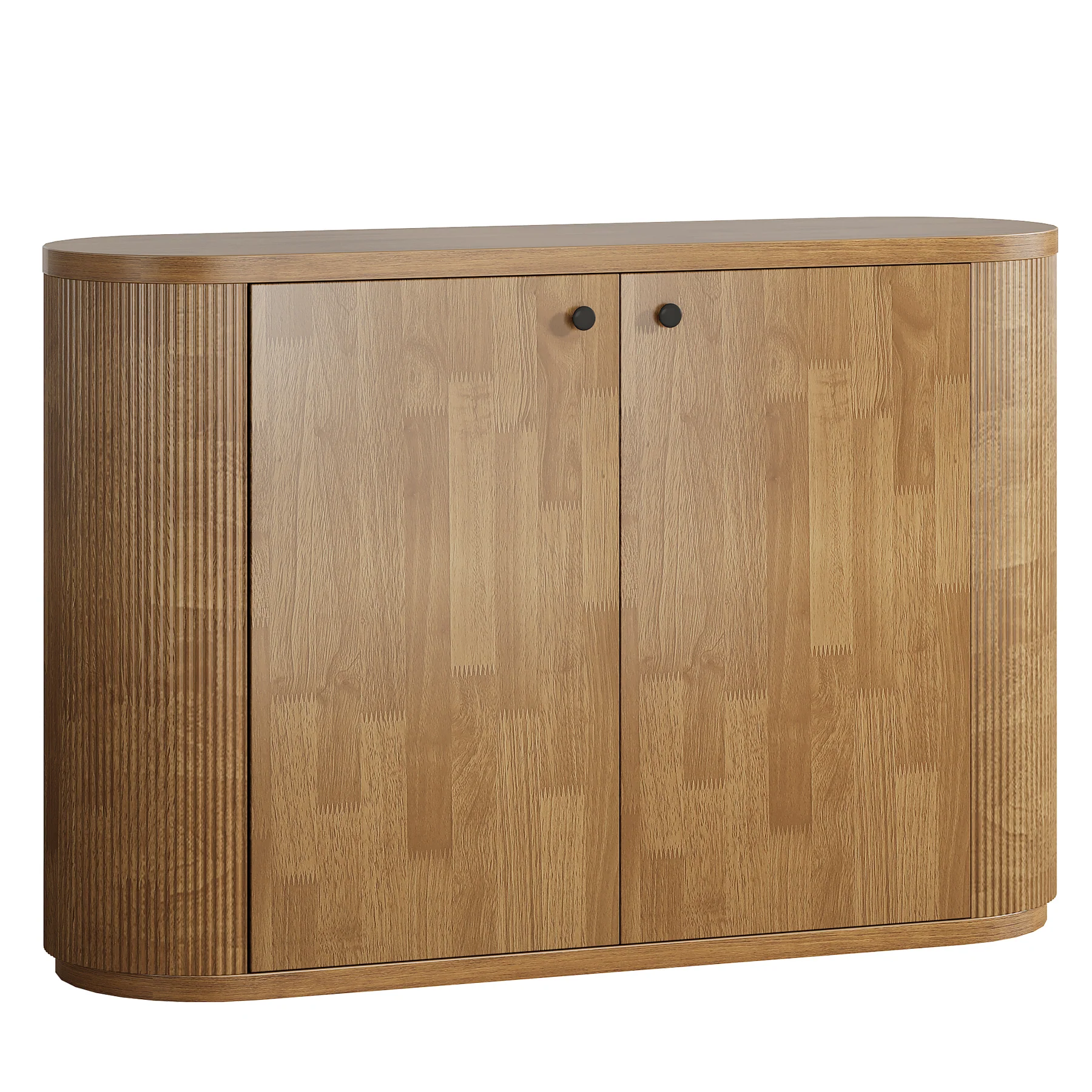 47" Sideboard Buffet, Farmhouse Fluted Cabinet Coffee Bar with 2 Shelves - Image 8