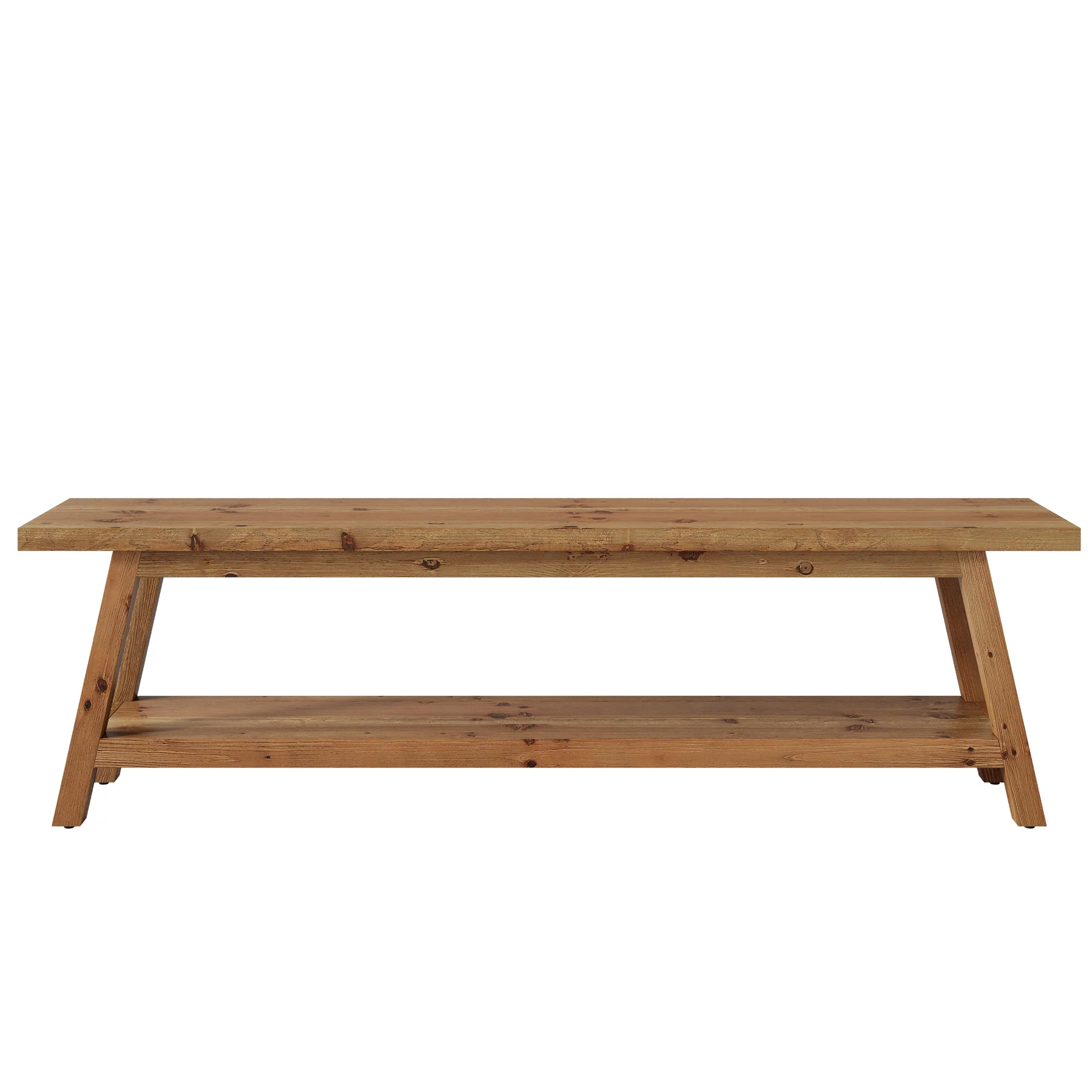 63" Wood Dining Room Bench, Farmhouse Kitchen Bench Seating with Storage Shelf - Image 13