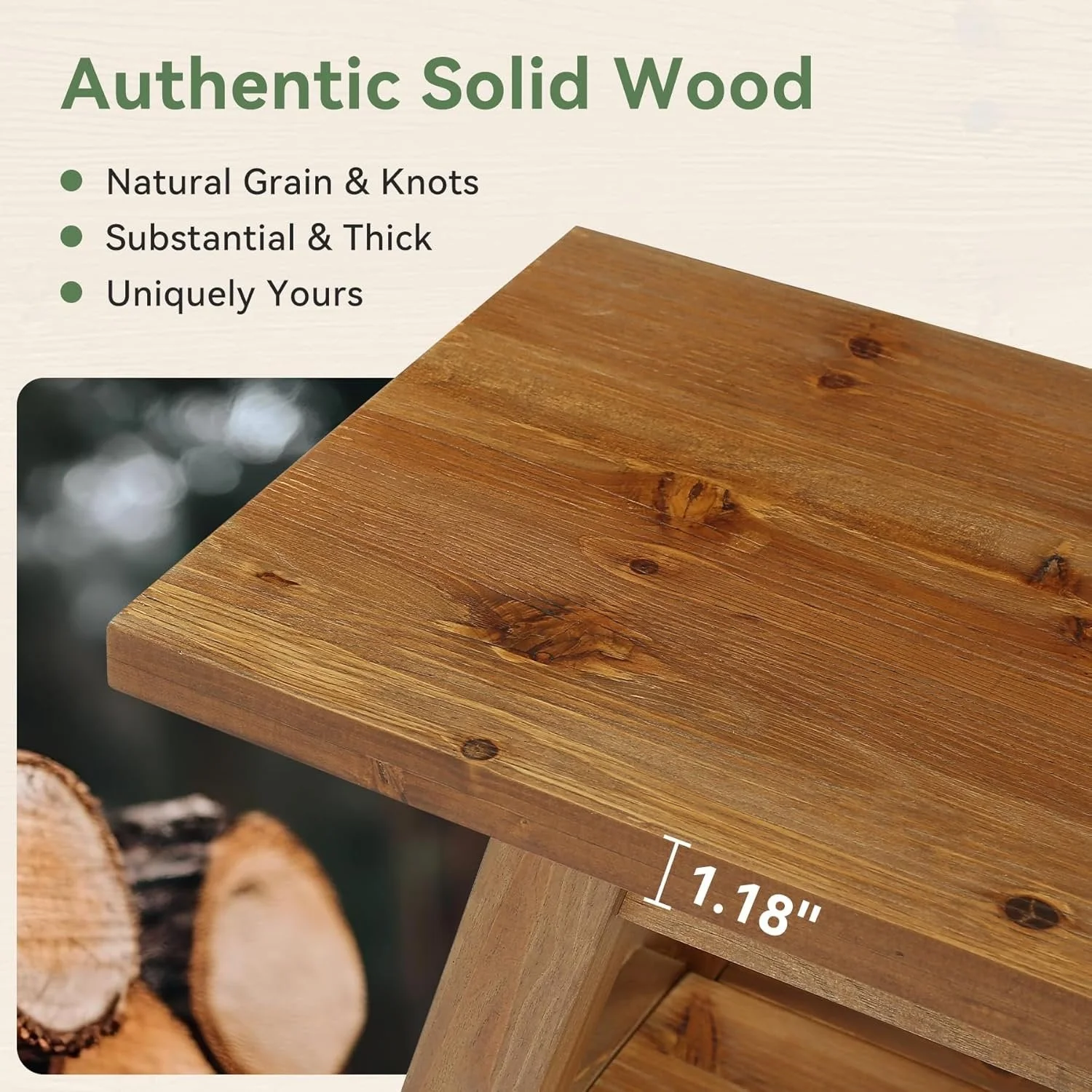 63" Wood Dining Room Bench, Farmhouse Kitchen Bench Seating with Storage Shelf - Image 5