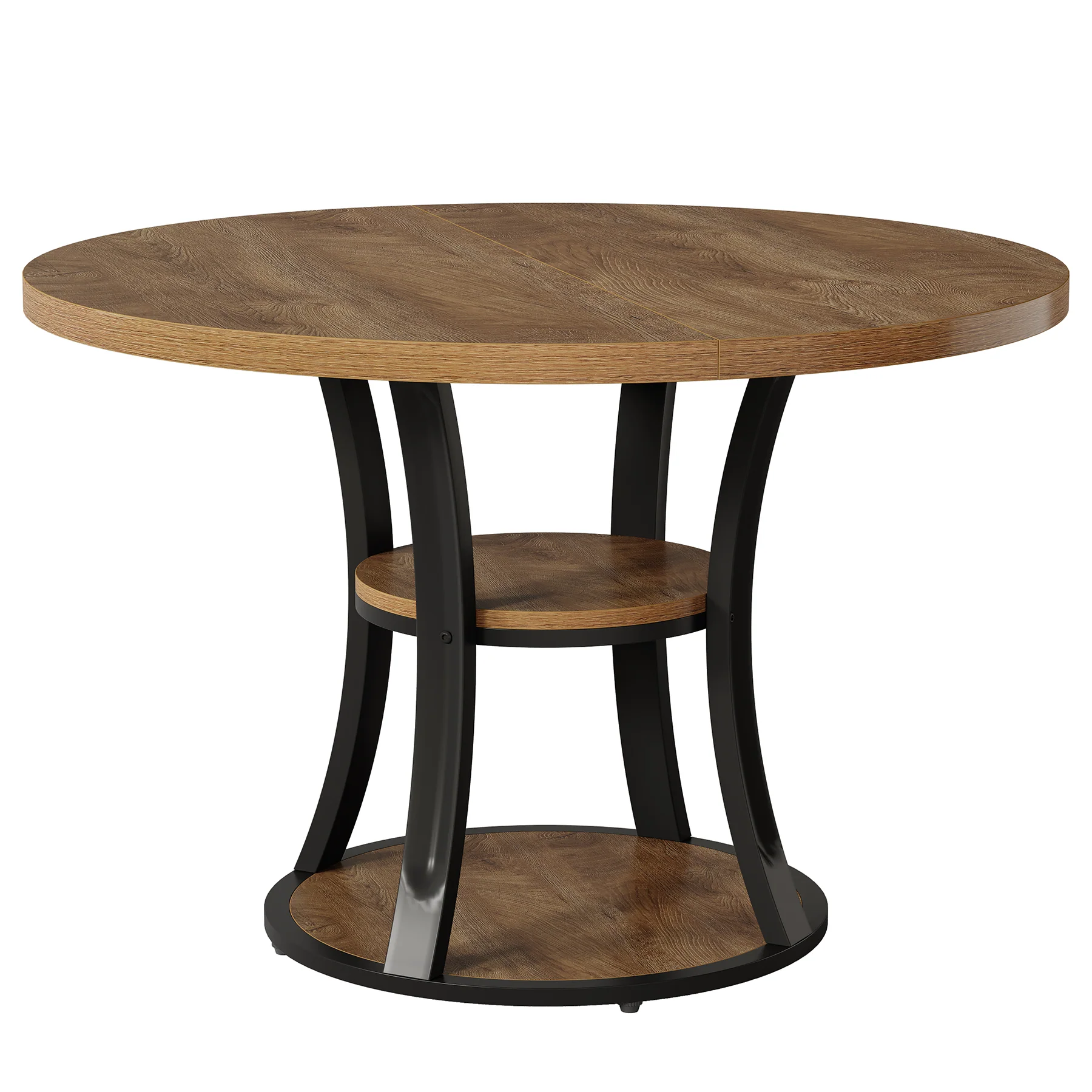 39.37" Round Dining Table, Farmhouse Kitchen Table with Storage for 4 People - Image 11