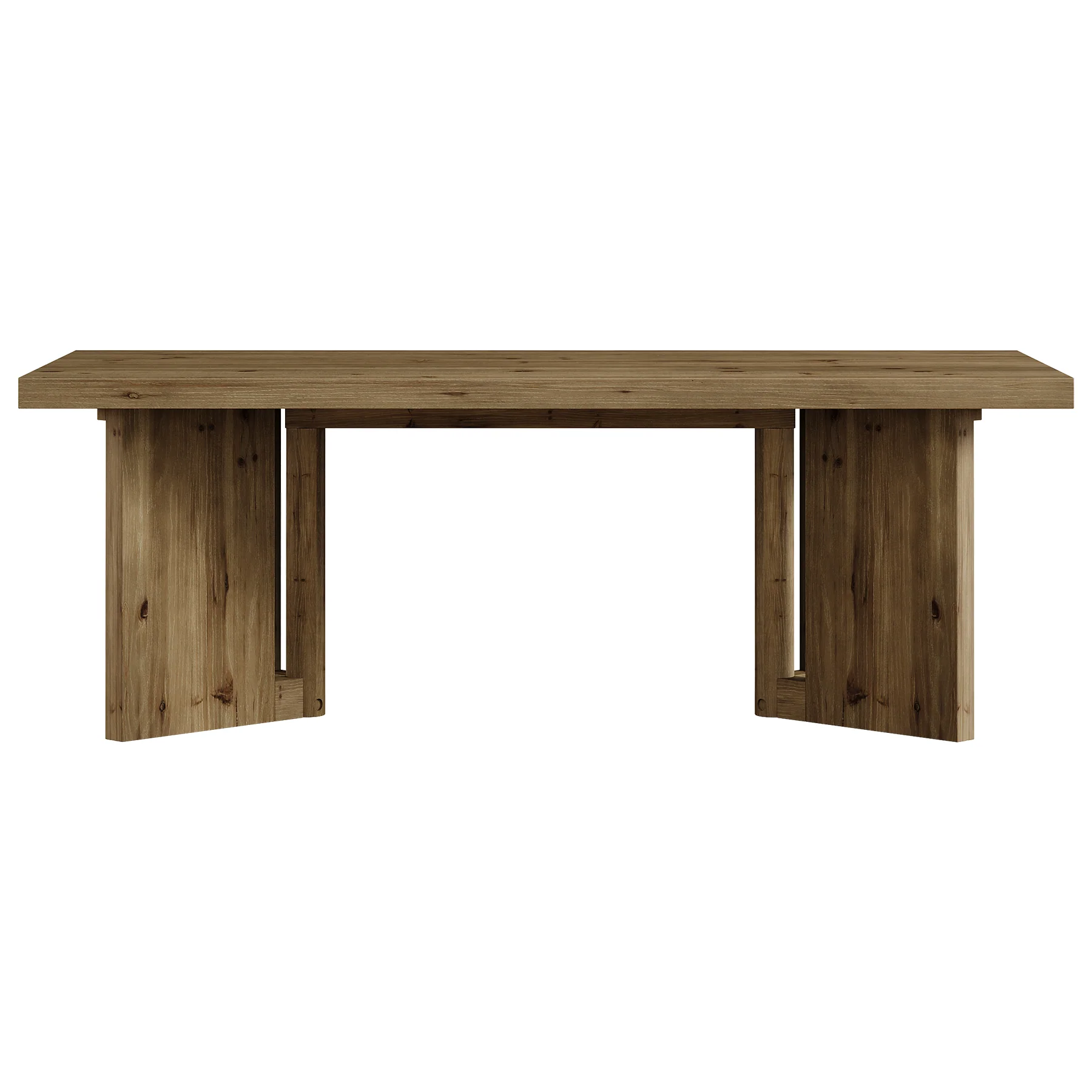 47" Wood Coffee Table, Farmhouse Rectangle Center Table with Triangle Legs - Image 10