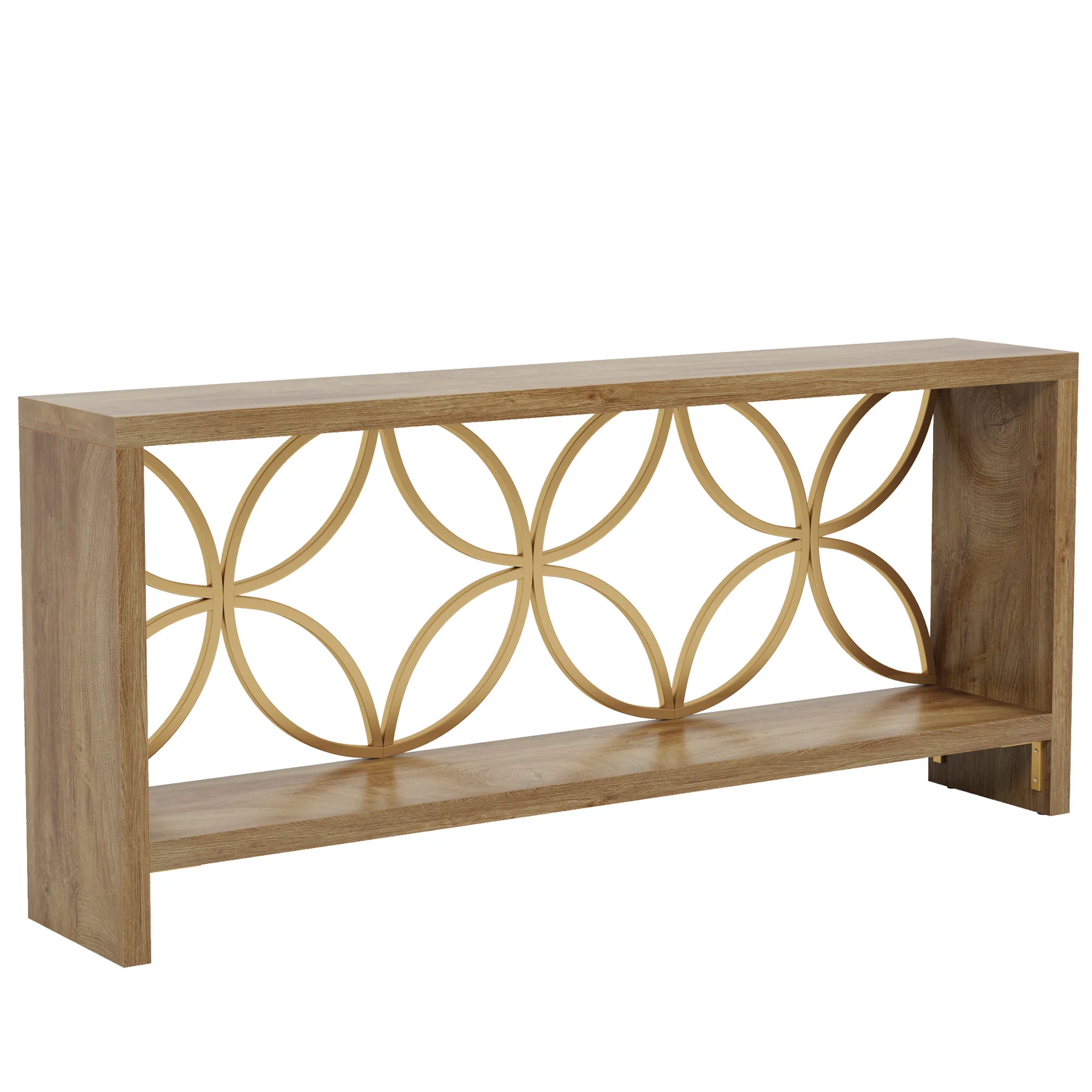 70.9" Console Table, Farmhouse Sofa Table Entryway Table with Storage - Image 9