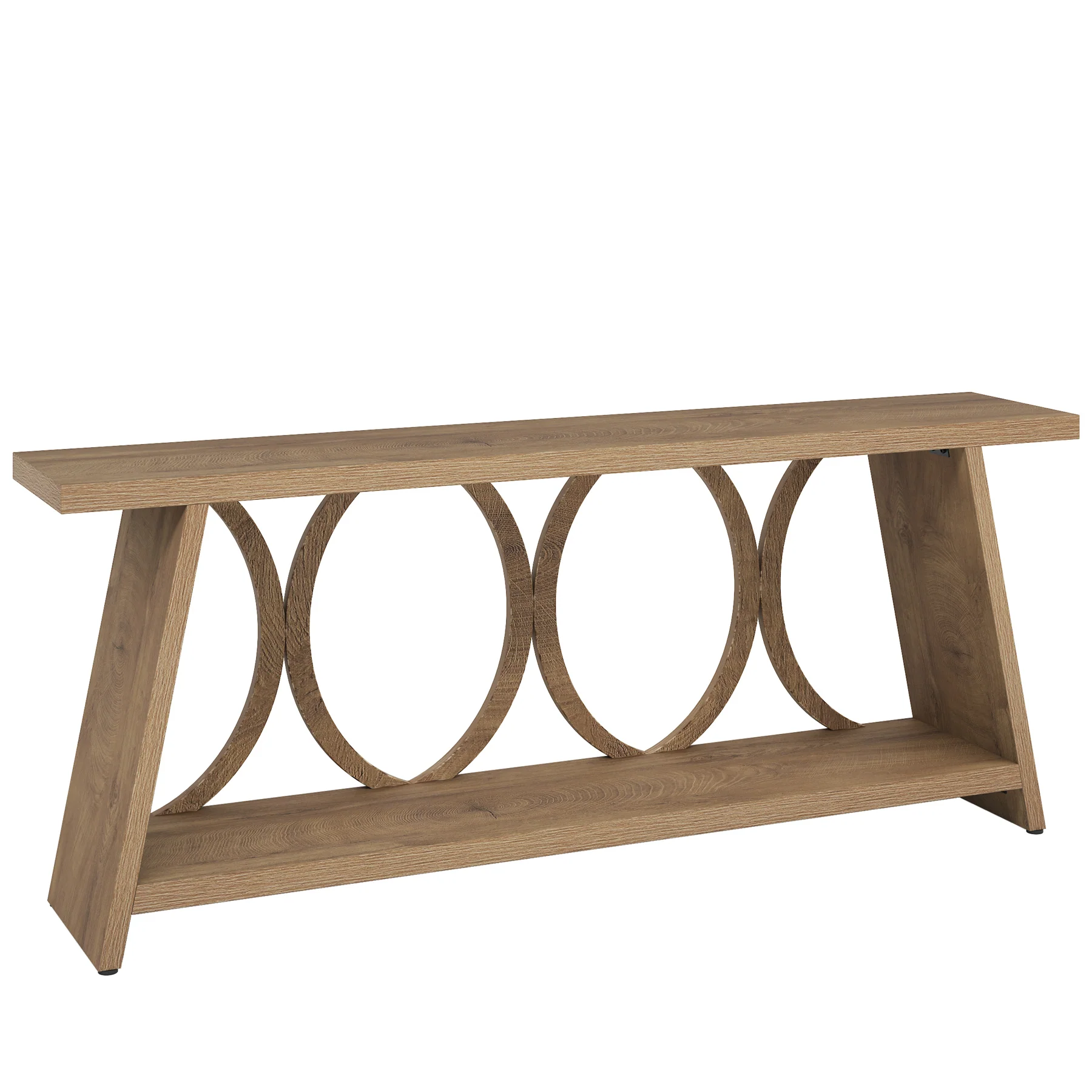 70.9" Console Table, Farmhouse Sofa Table Hallway Accent Table with 2 Tier Shelf - Image 9