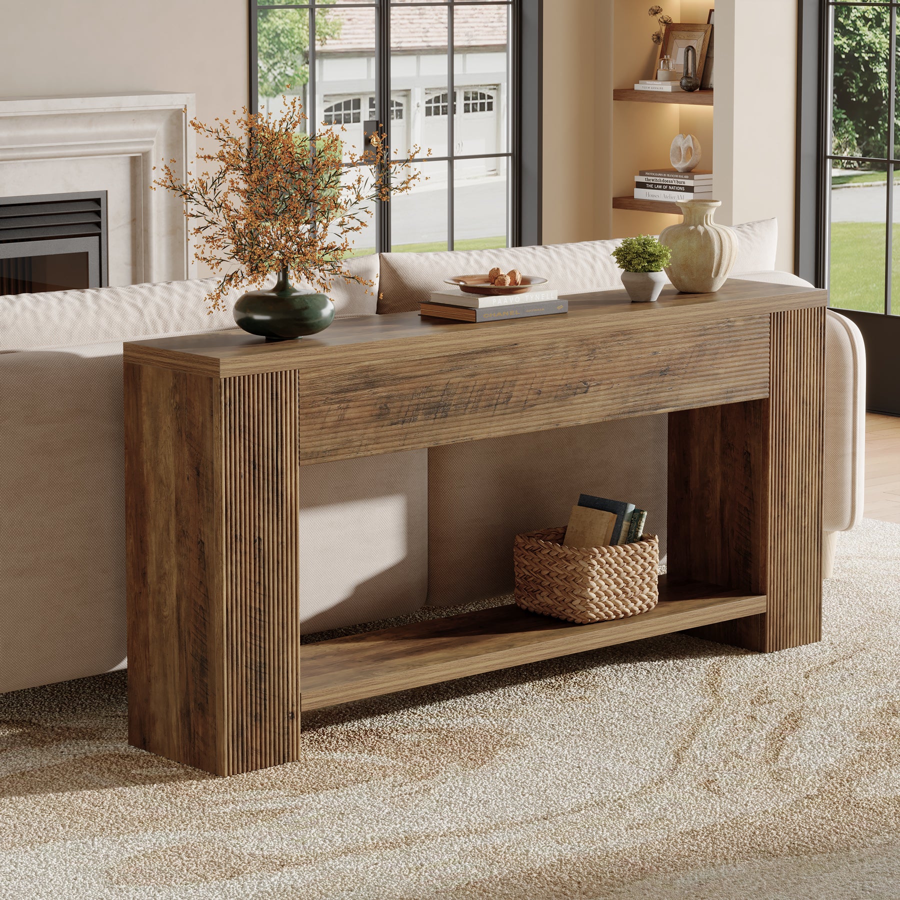 70.9" Console Tables, Farmhouse Sofa Table Hallway Table with Sturdy Legs - Image 3