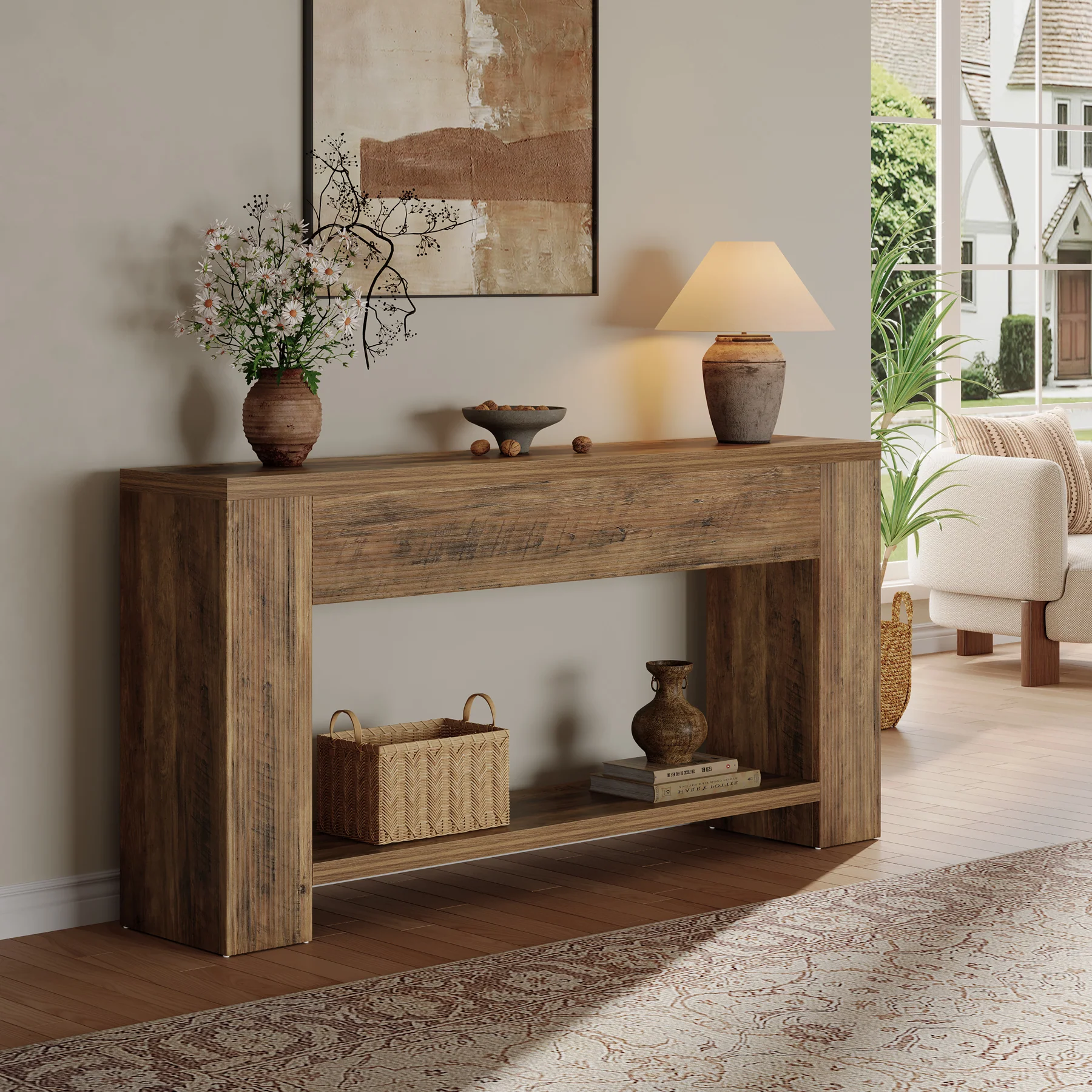 70.9" Console Tables, Farmhouse Sofa Table Hallway Table with Sturdy Legs - Image 5