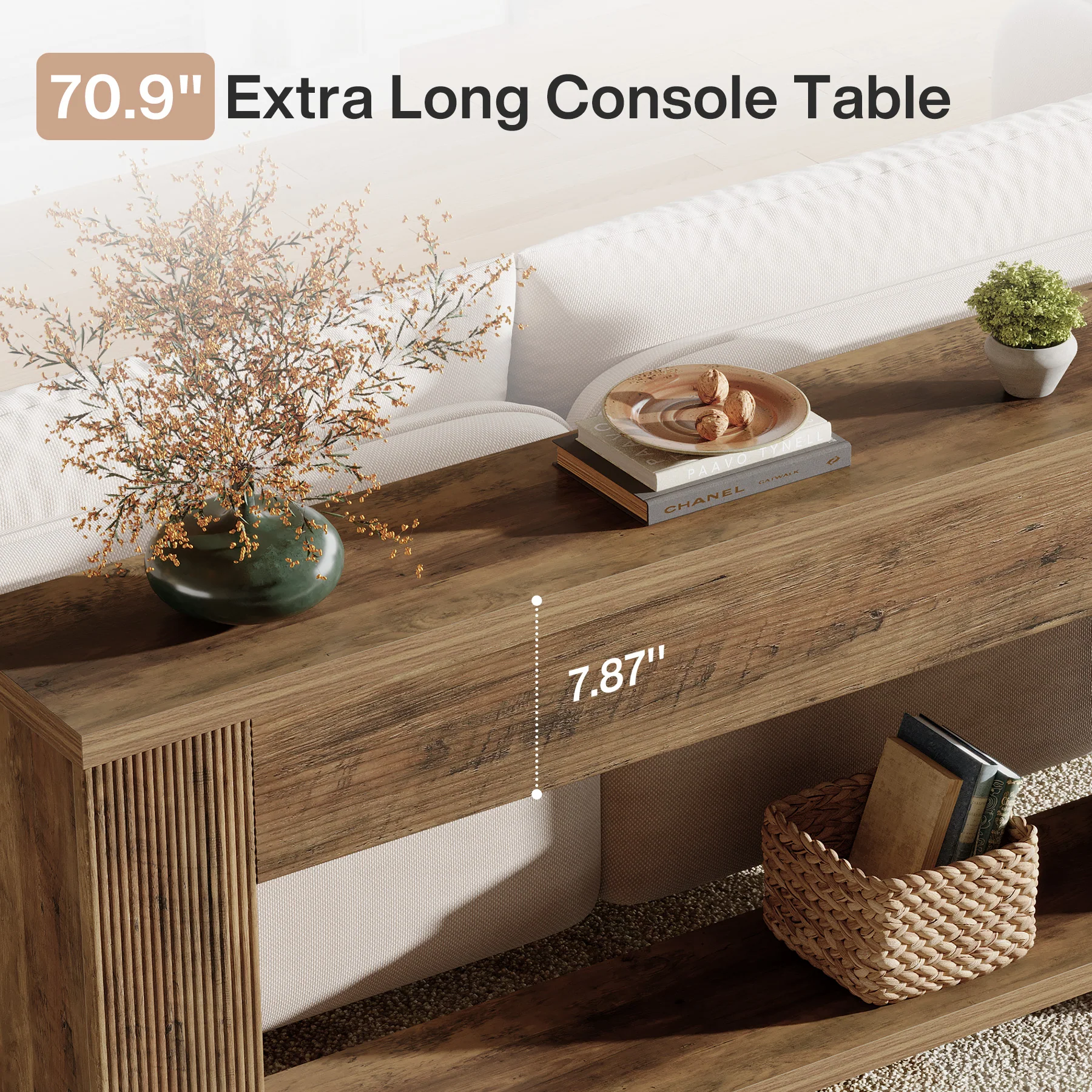 70.9" Console Tables, Farmhouse Sofa Table Hallway Table with Sturdy Legs - Image 6
