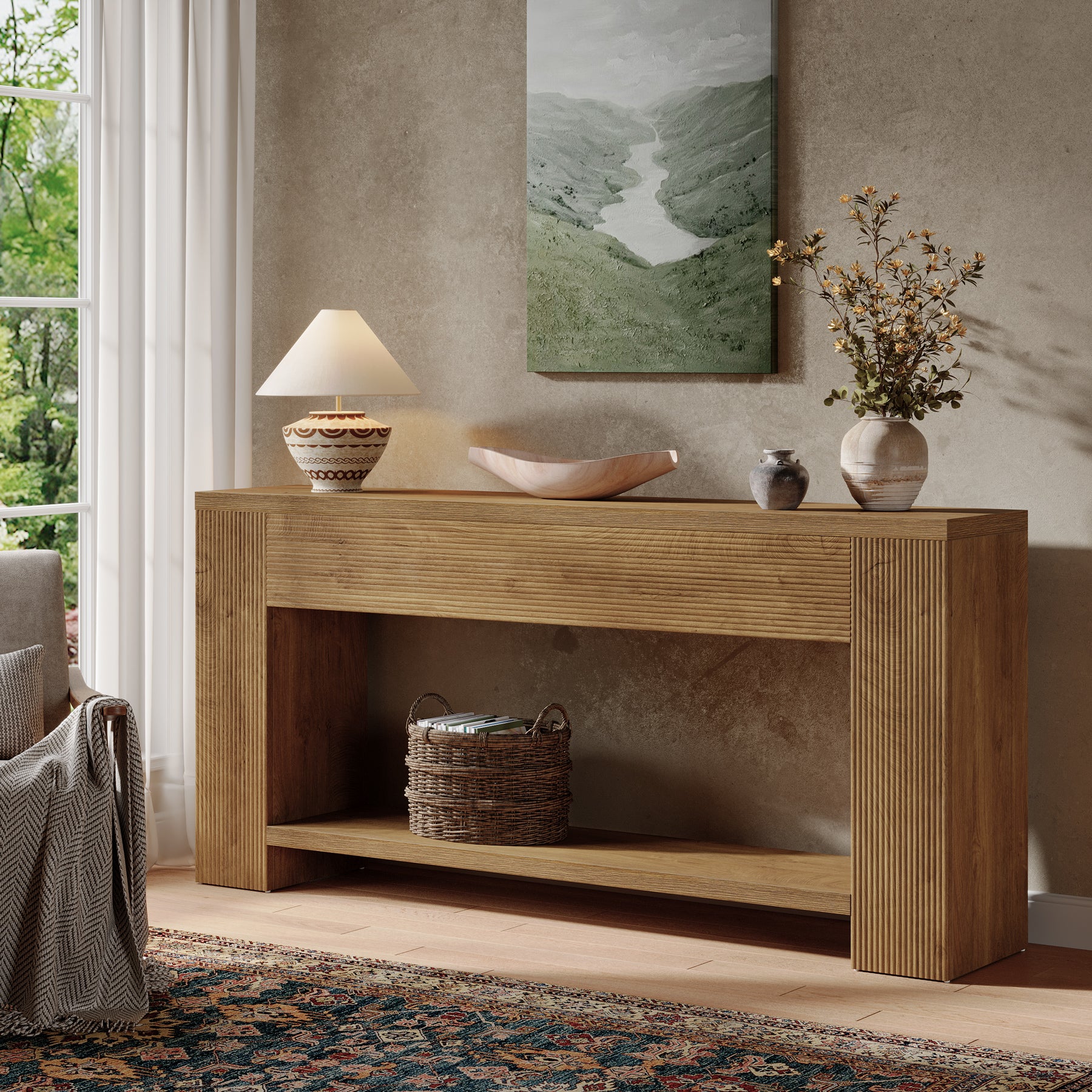 70.9" Console Tables, Farmhouse Sofa Table Hallway Table with Sturdy Legs - Image 8