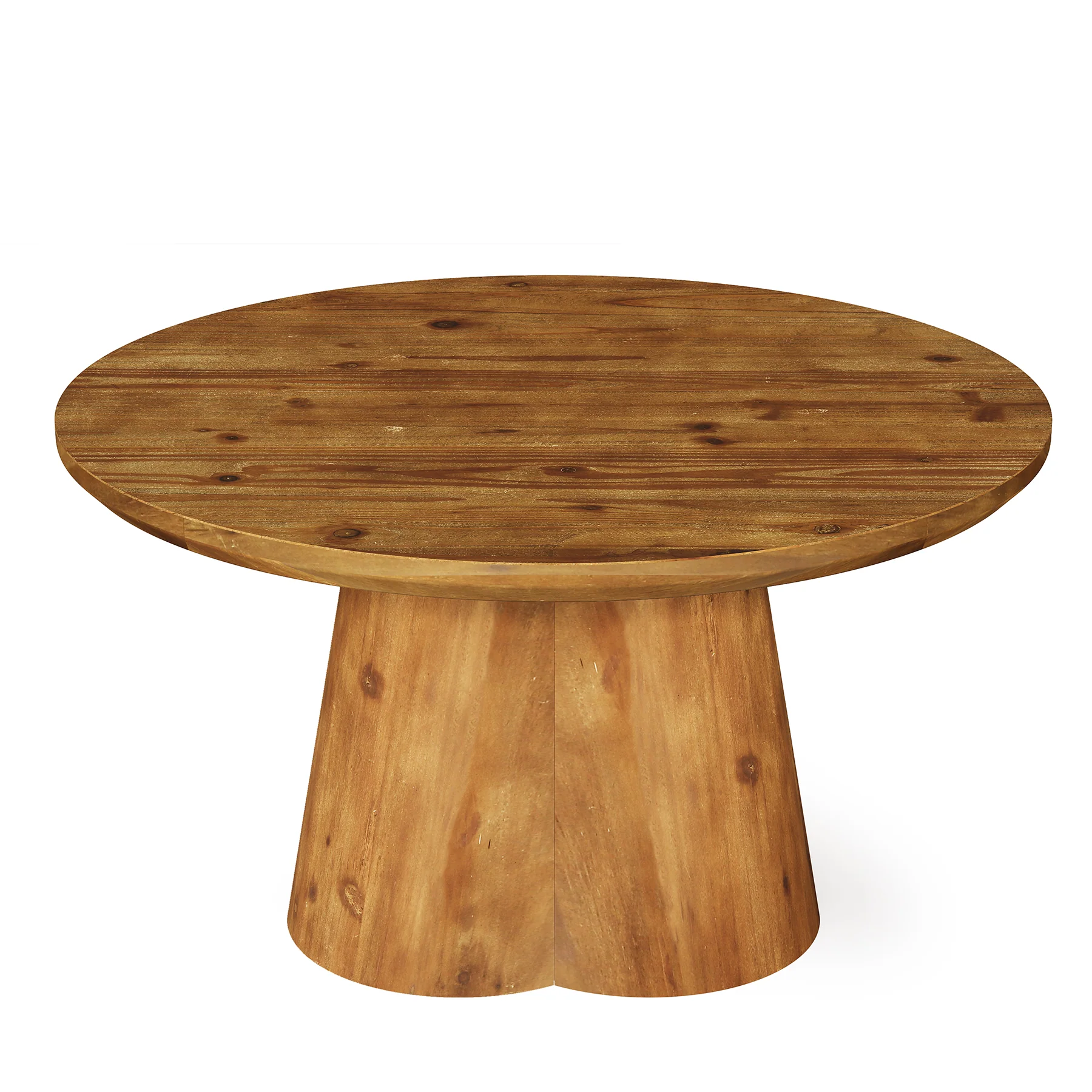 31.5" Round Coffee Table, Farmhouse Solid Wood Center Tea Table with Robust Base - Image 8