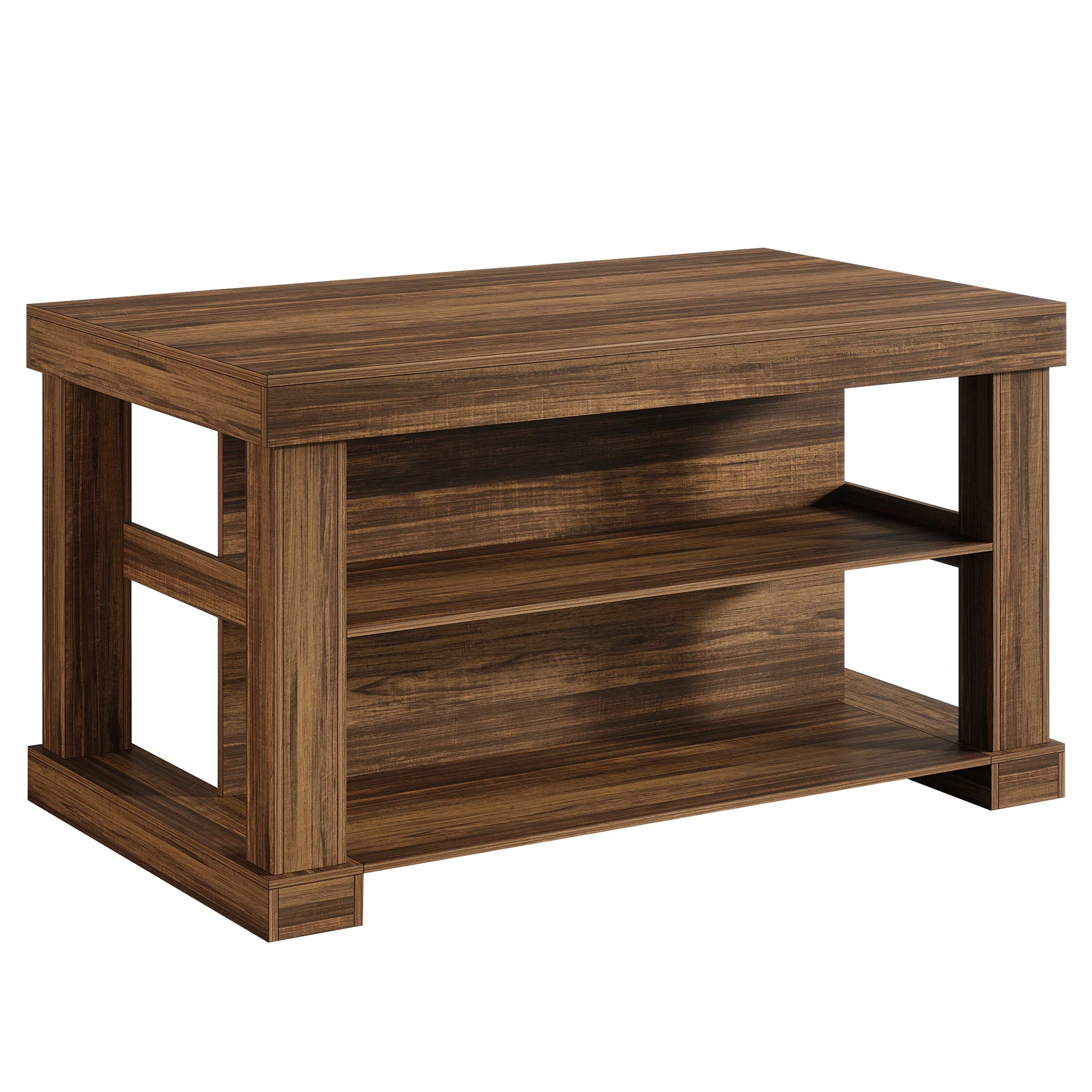 55" Kitchen Island, Farmhouse Stationary Island Unit with 2-Tier Storage - Image 18