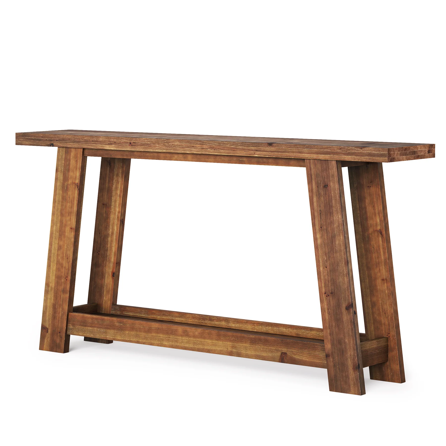 63" Console Table, Farmhouse Wood Sofa Entryway Table with 2-Tier Shelf - Image 10