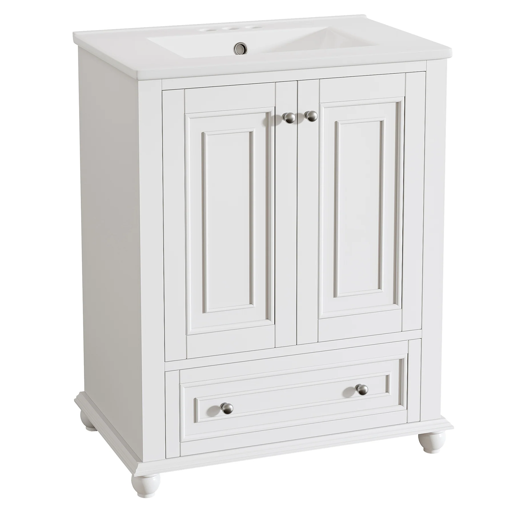 Modern Bathroom Vanity, Freestanding Bathroom Storage Vanity Cabinet with 2 Doors - Image 10
