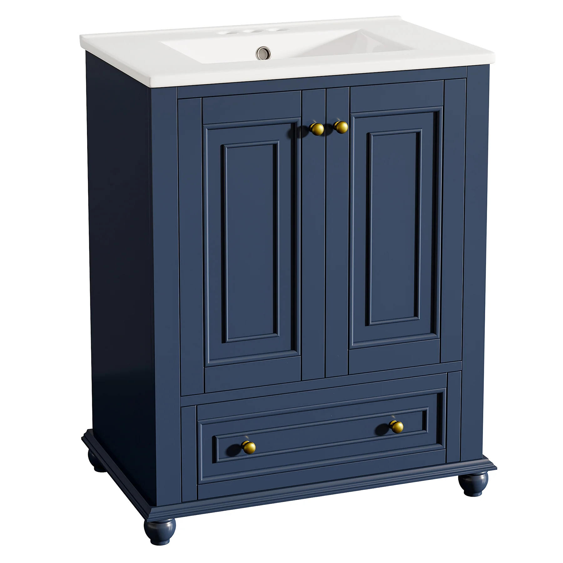 Modern Bathroom Vanity, Freestanding Bathroom Storage Vanity Cabinet with 2 Doors - Image 14