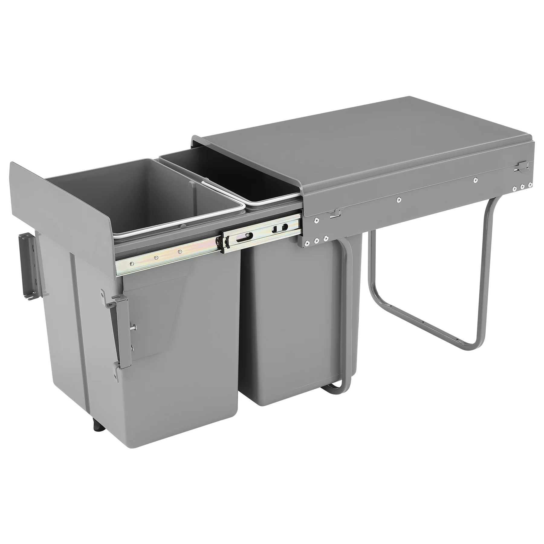 Double Pull Out Trash Can, Garbage for Under Kitchen Cabinets 44 Qt with Soft-Close Slides - Image 10