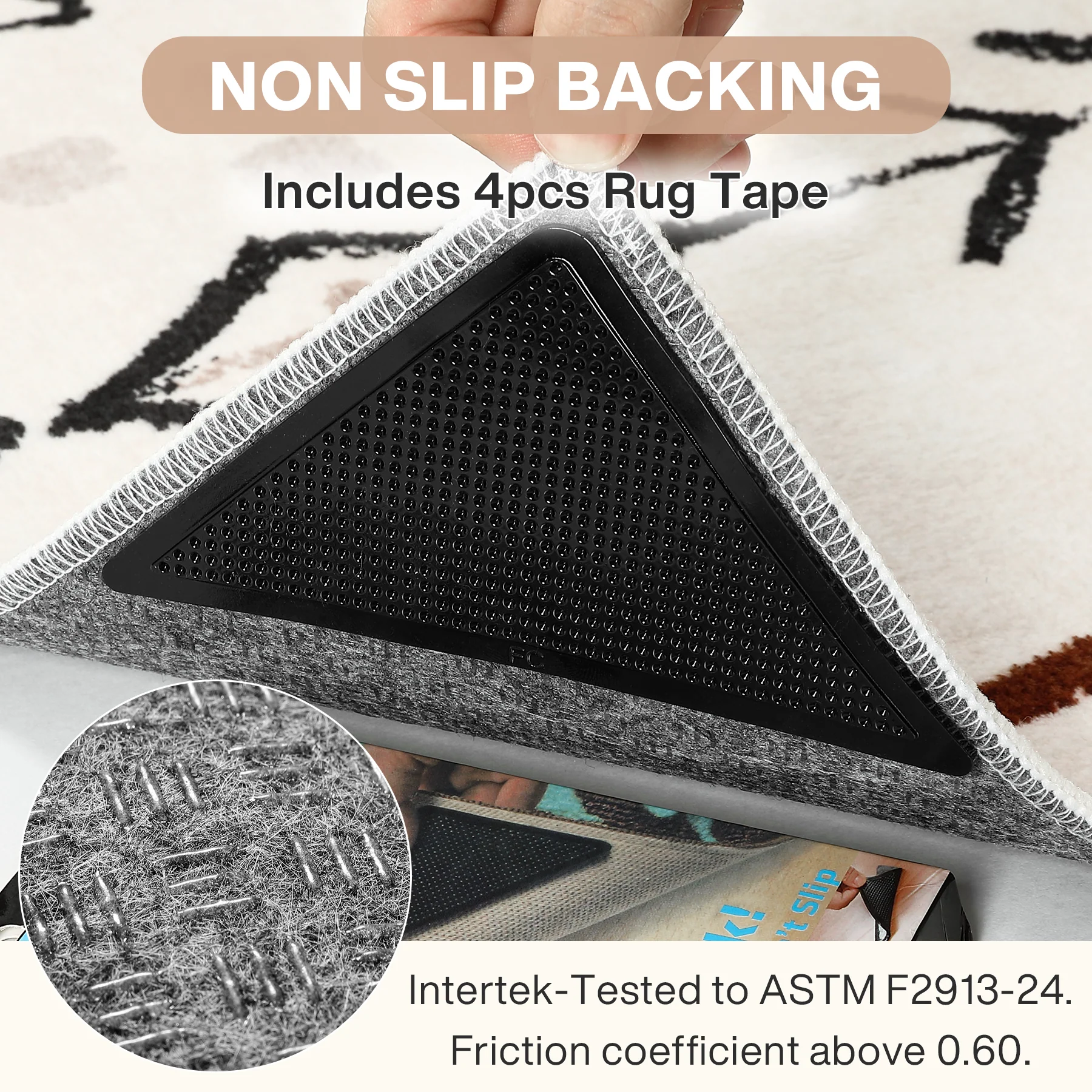 3x5/5x7 Vintage Boho Moroccan Area Rug, Non-Slip Geometric Neutral Soft Low Pile Throw Carpet, Oeko-Tex Certified - Image 16