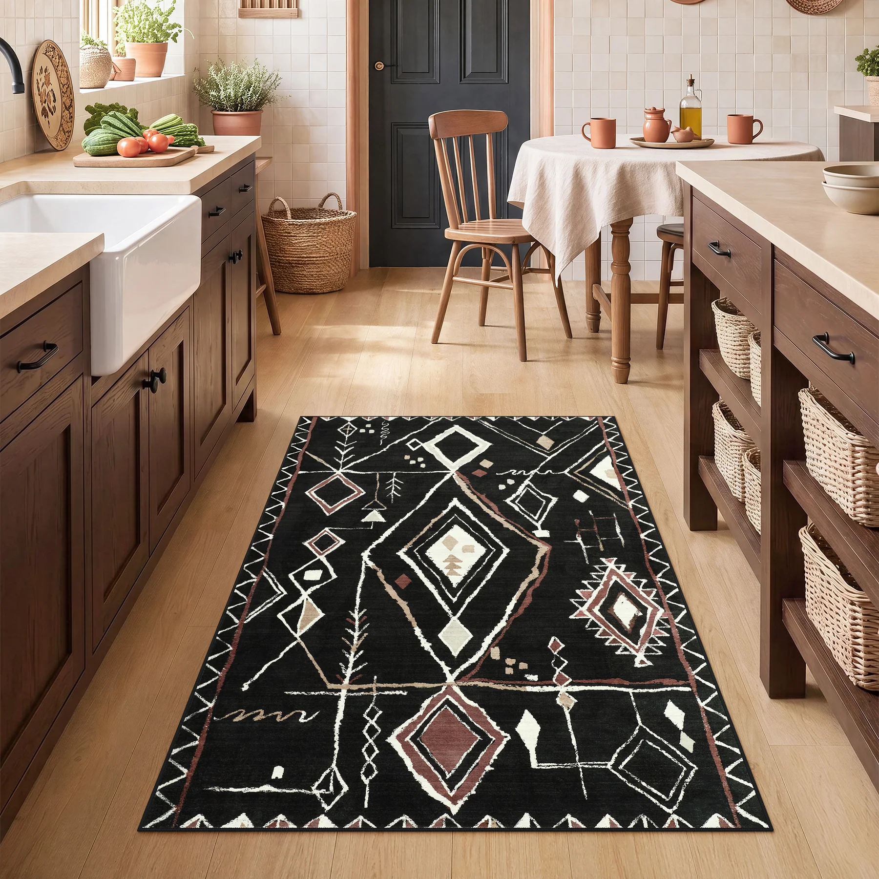 3x5/5x7 Vintage Boho Moroccan Area Rug, Non-Slip Geometric Neutral Soft Low Pile Throw Carpet, Oeko-Tex Certified - Image 20