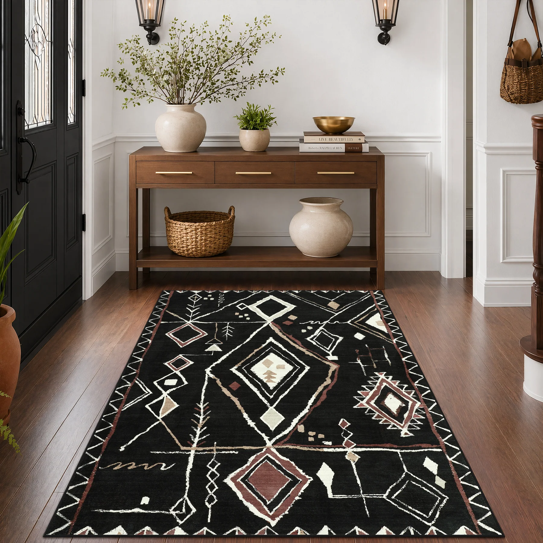 3x5/5x7 Vintage Boho Moroccan Area Rug, Non-Slip Geometric Neutral Soft Low Pile Throw Carpet, Oeko-Tex Certified - Image 26