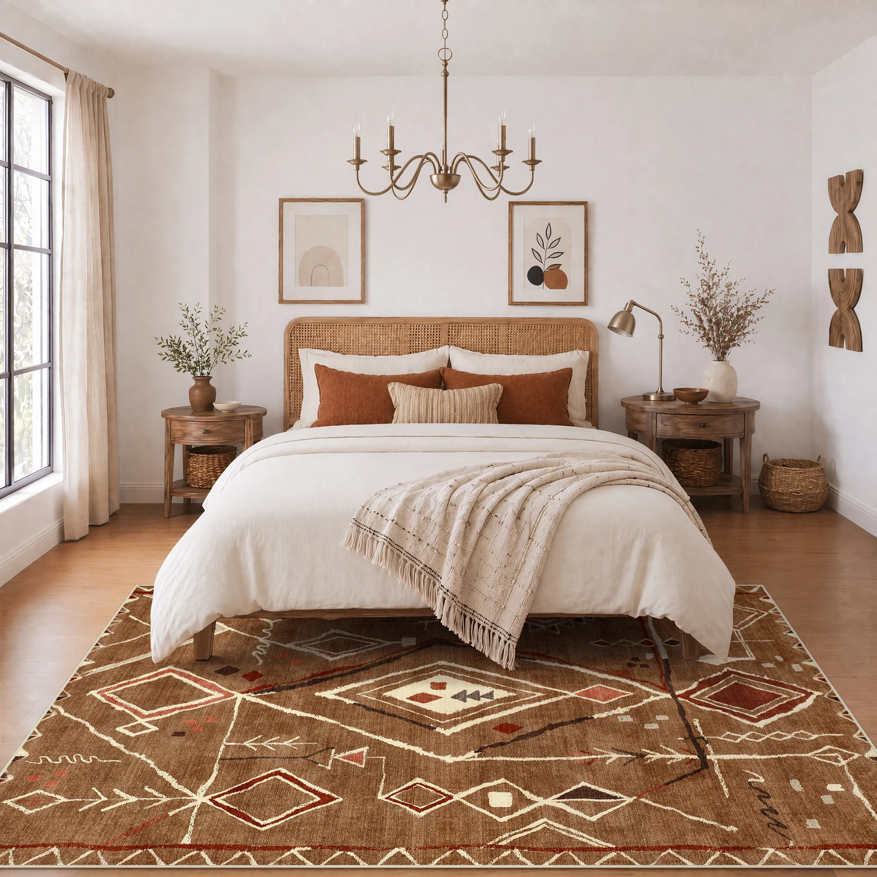 3x5/5x7 Vintage Boho Moroccan Area Rug, Non-Slip Geometric Neutral Soft Low Pile Throw Carpet, Oeko-Tex Certified - Image 40