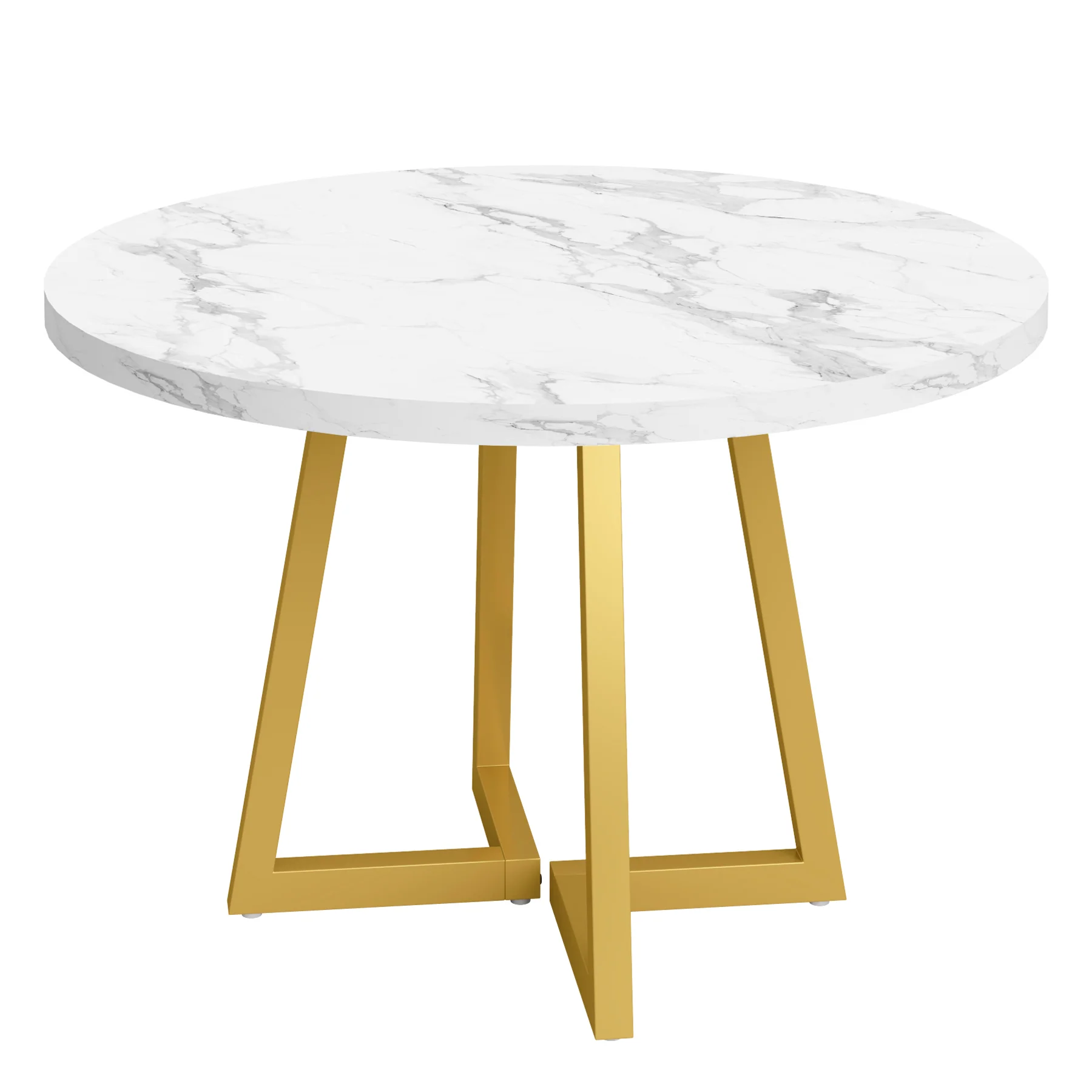 31.5" Dining Table, Industrial Kitchen Dinner Table with Metal Base - Image 9