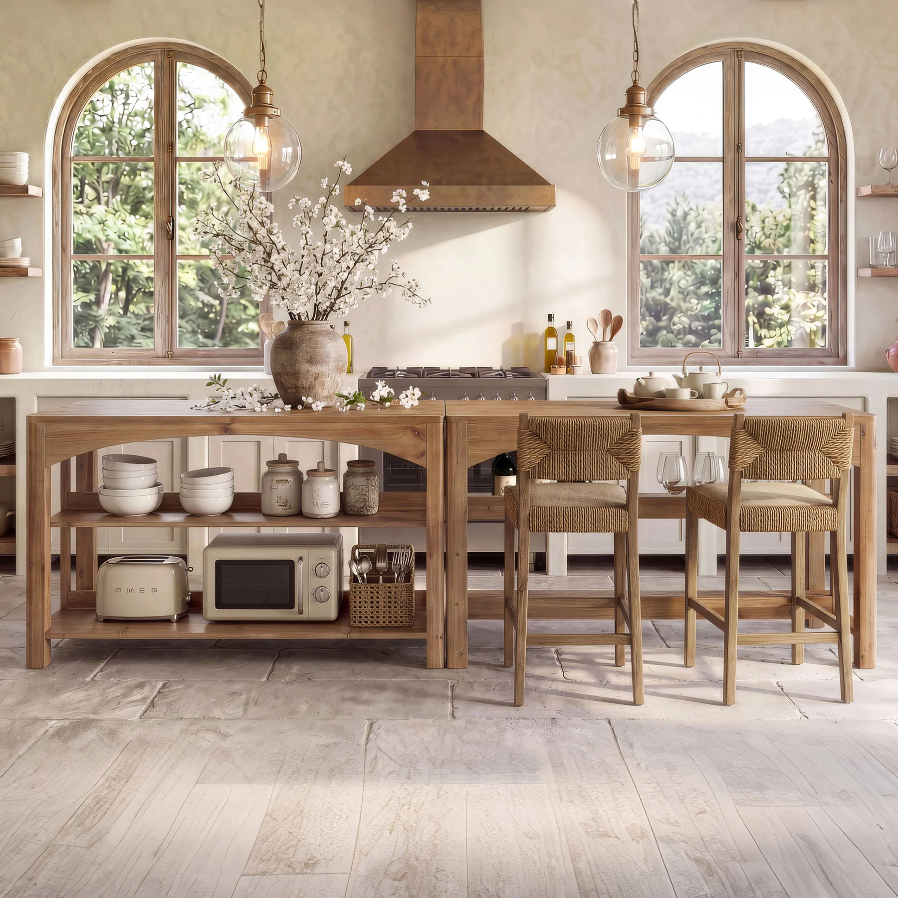 Tribesigns 59-Inch Kitchen Island, Solid Wood Island Table with 3-Tier Storage for Kitchen Dining Room - Image 12