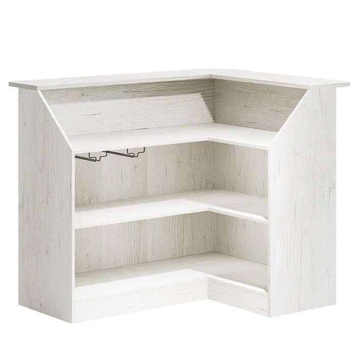 L-Shaped Reception Desk with Storage Shelves, Modern Front Desk for Small Office or Salon - Image 25