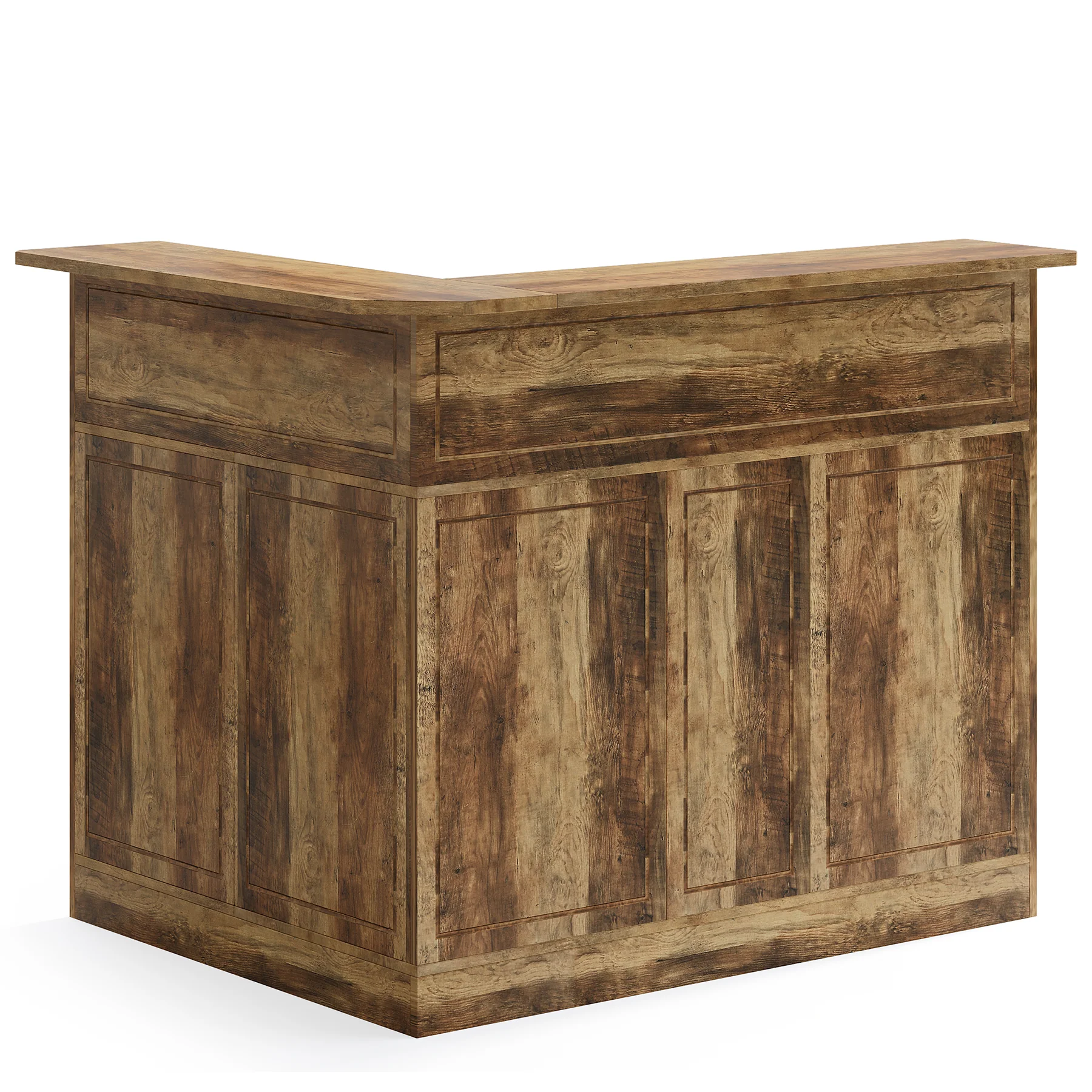 L-Shaped Reception Desk with Storage Shelves, Modern Front Desk for Small Office or Salon - Image 26