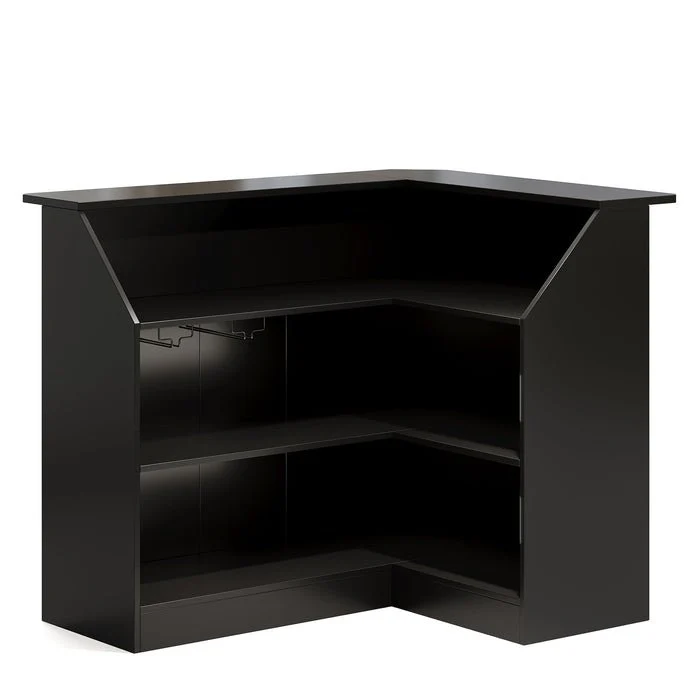 L-Shaped Reception Desk with Storage Shelves, Modern Front Desk for Small Office or Salon - Image 5