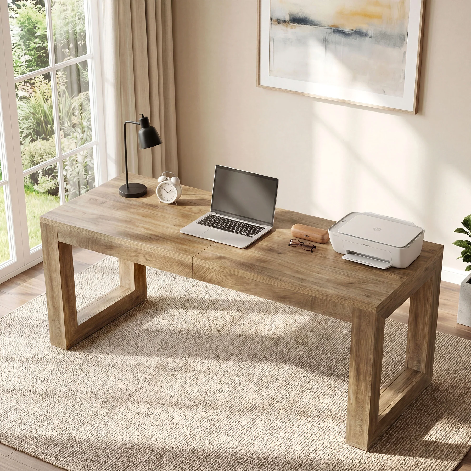 78.7" Executive Double Desks, Large Home Office Computer Writing Table - Image 10
