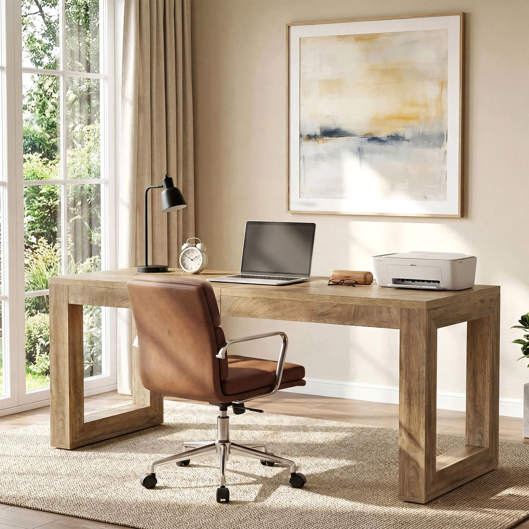 78.7" Executive Double Desks, Large Home Office Computer Writing Table - Image 4