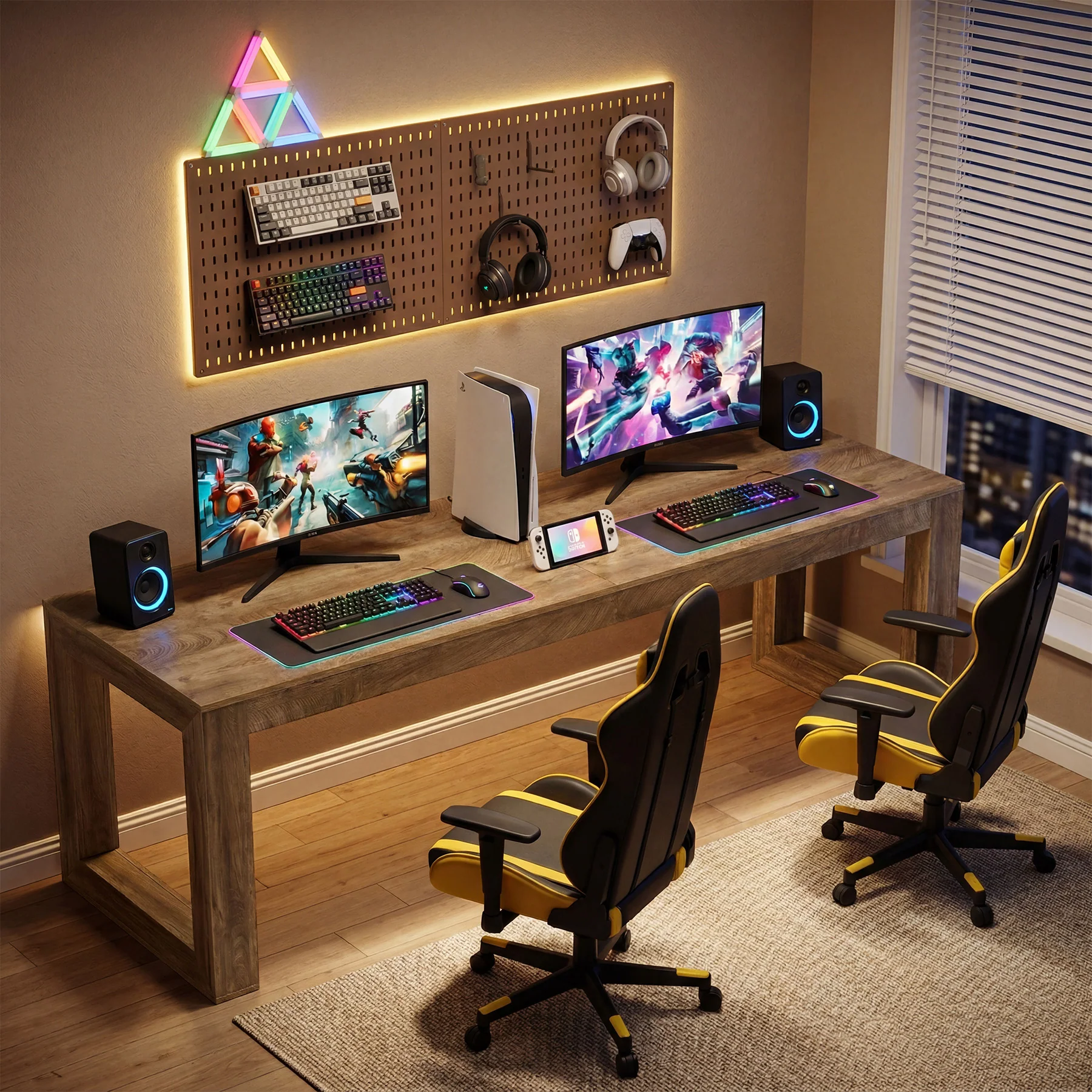78.7" Executive Double Desks, Large Home Office Computer Writing Table - Image 5