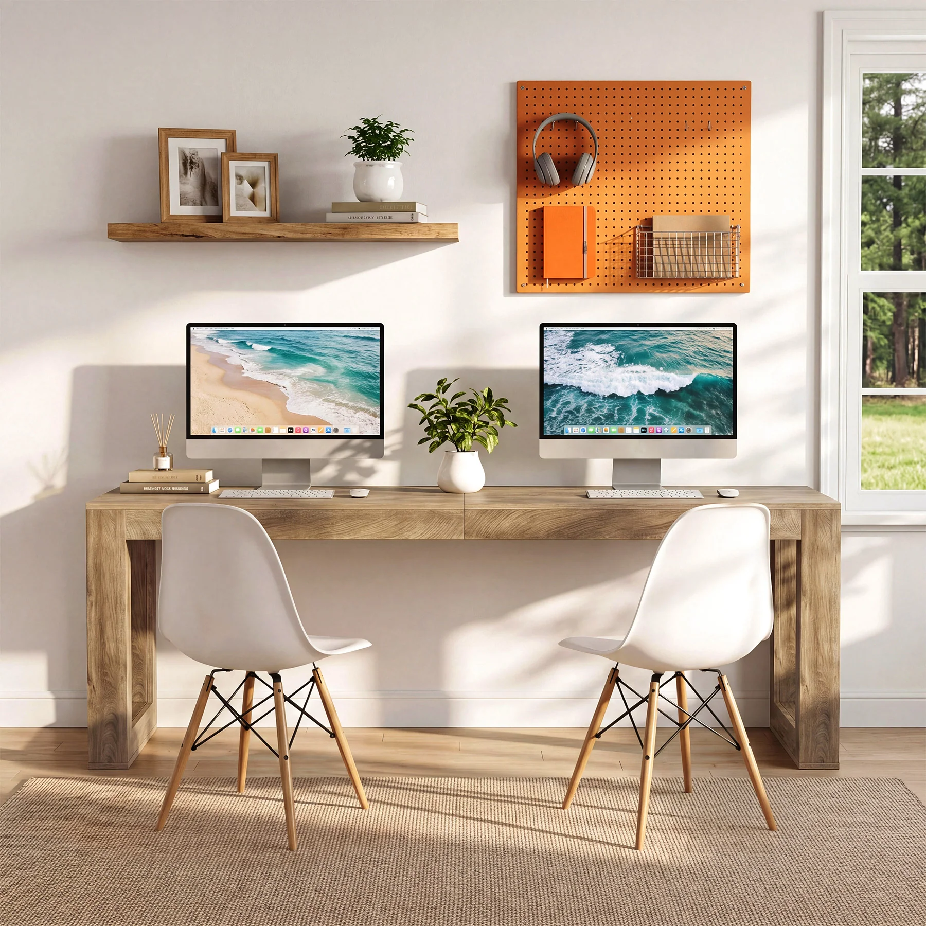 78.7" Executive Double Desks, Large Home Office Computer Writing Table - Image 6