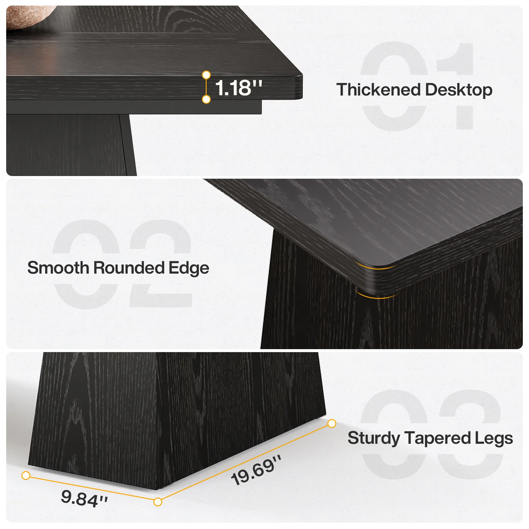 63" Modern Executive Desk, Large Office Computer Desk with Sturdy Double Pedestal - Image 7