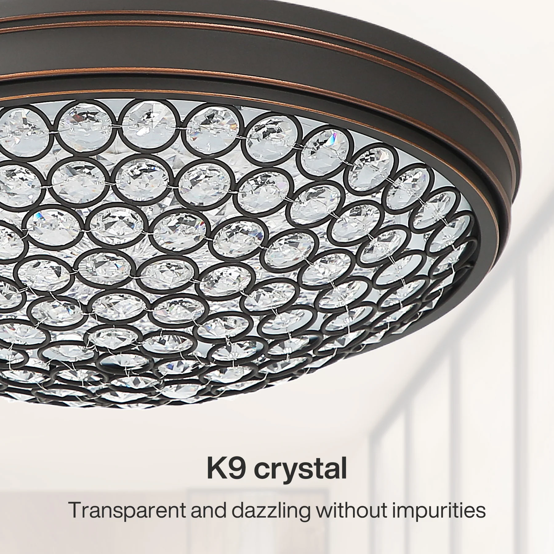 13" Ceiling Light Fixture, LED Flush Mount Ceiling Light with Modern Crystal - Image 5