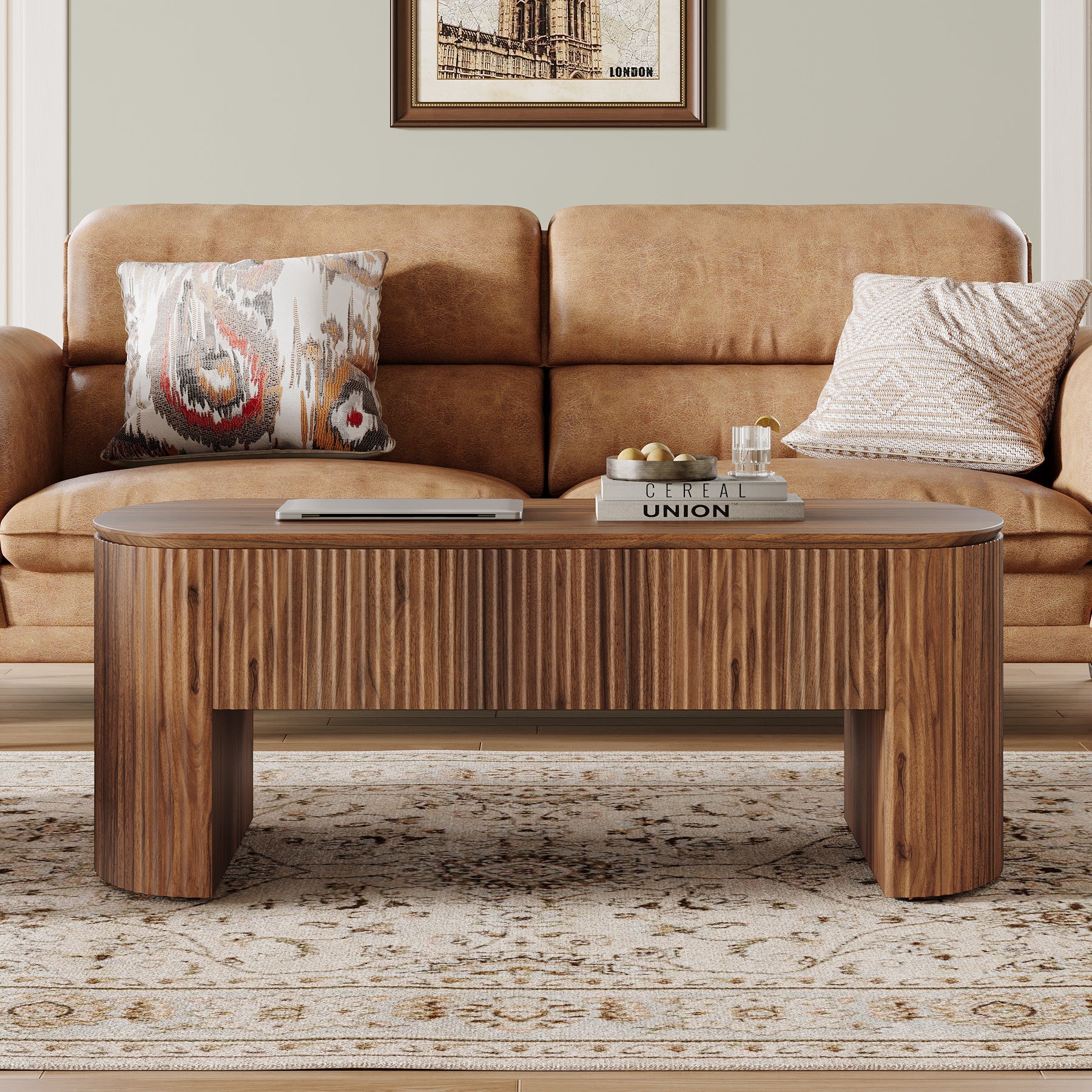 47" Coffee Table, Lift Top Accent Table With Hidden Compartment And Storage Shelf - Image 10